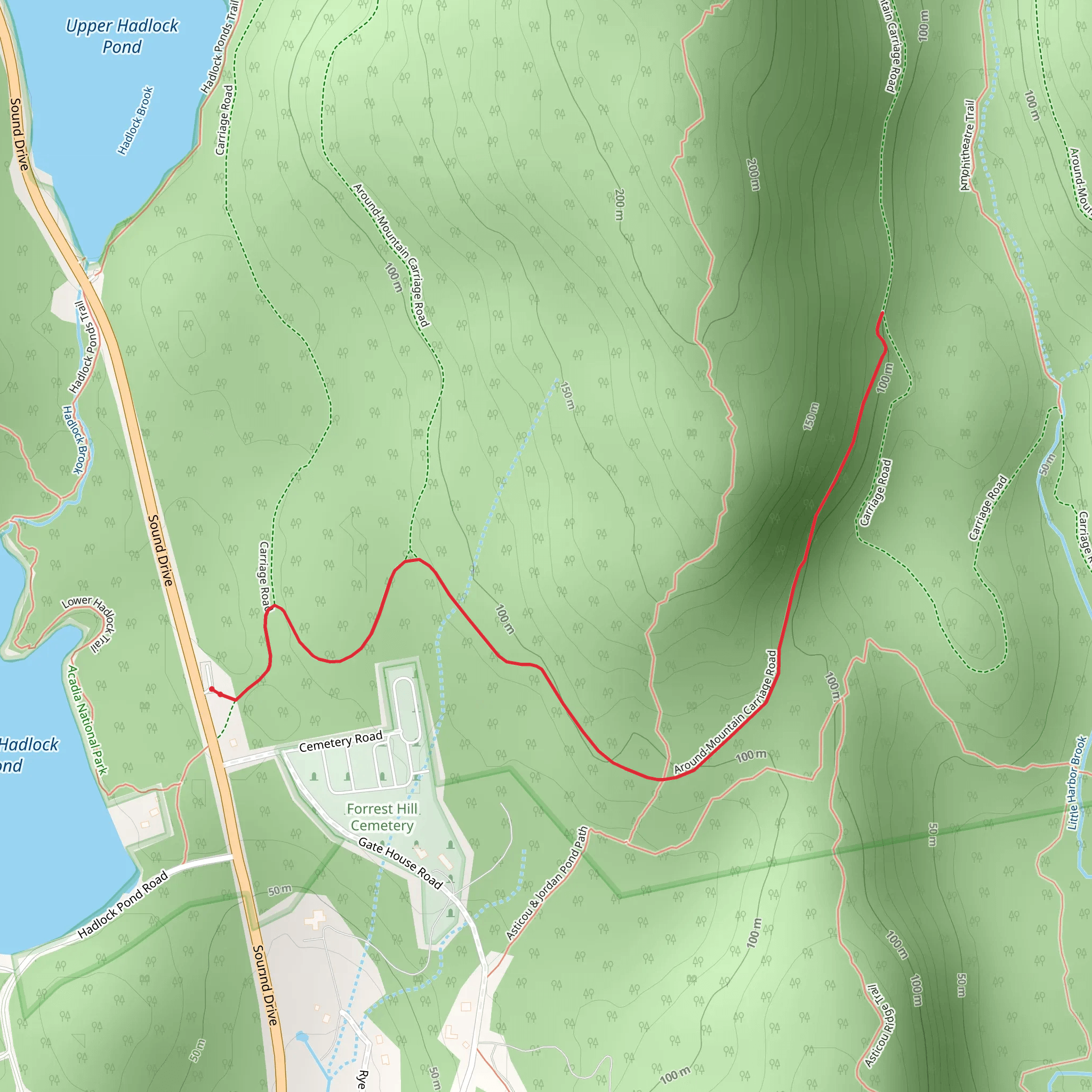 Amphitheatre West Trail mobile static map