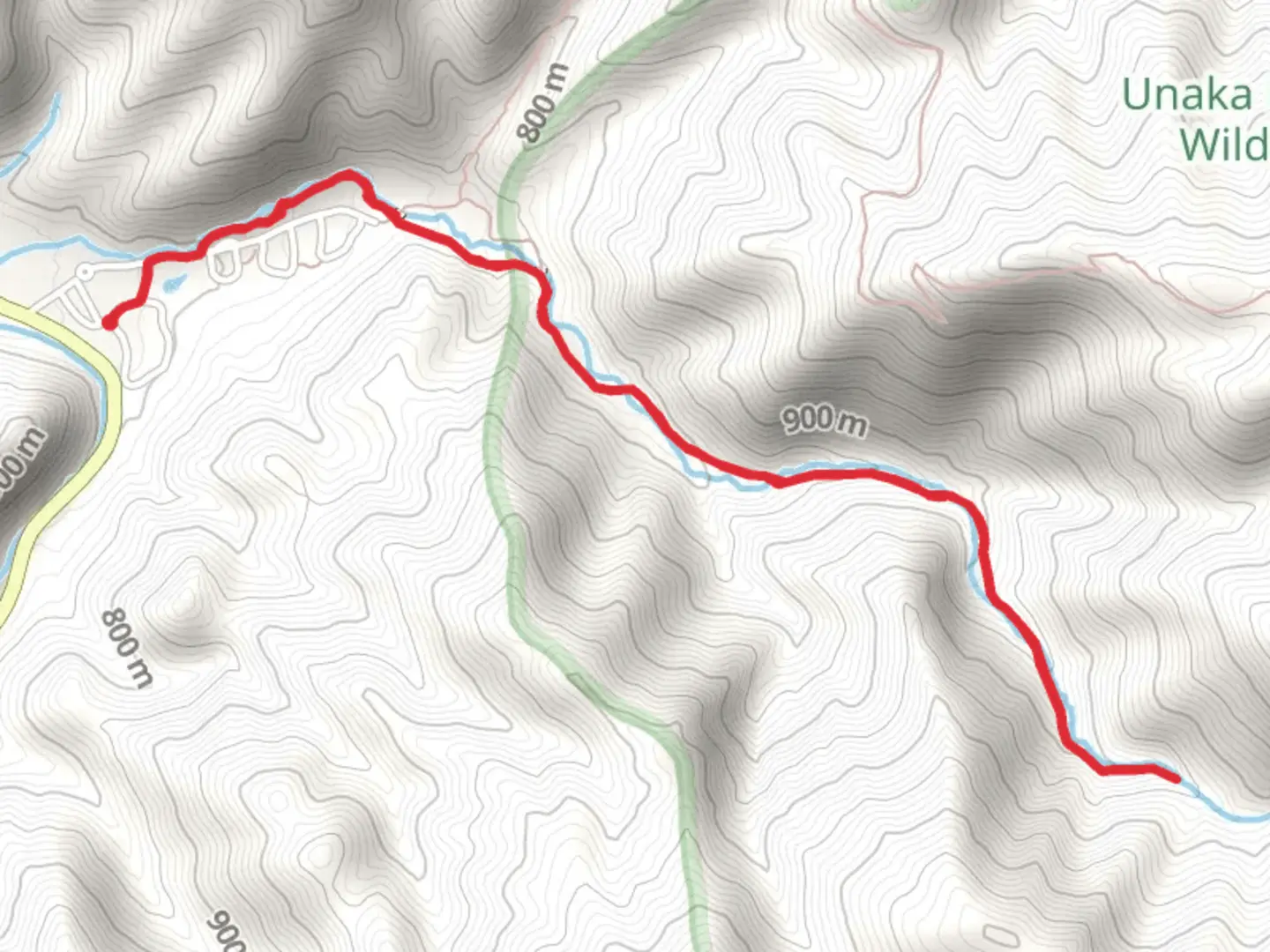 An image depicting the trail Rock Creek Falls Trail and its surrounding area.