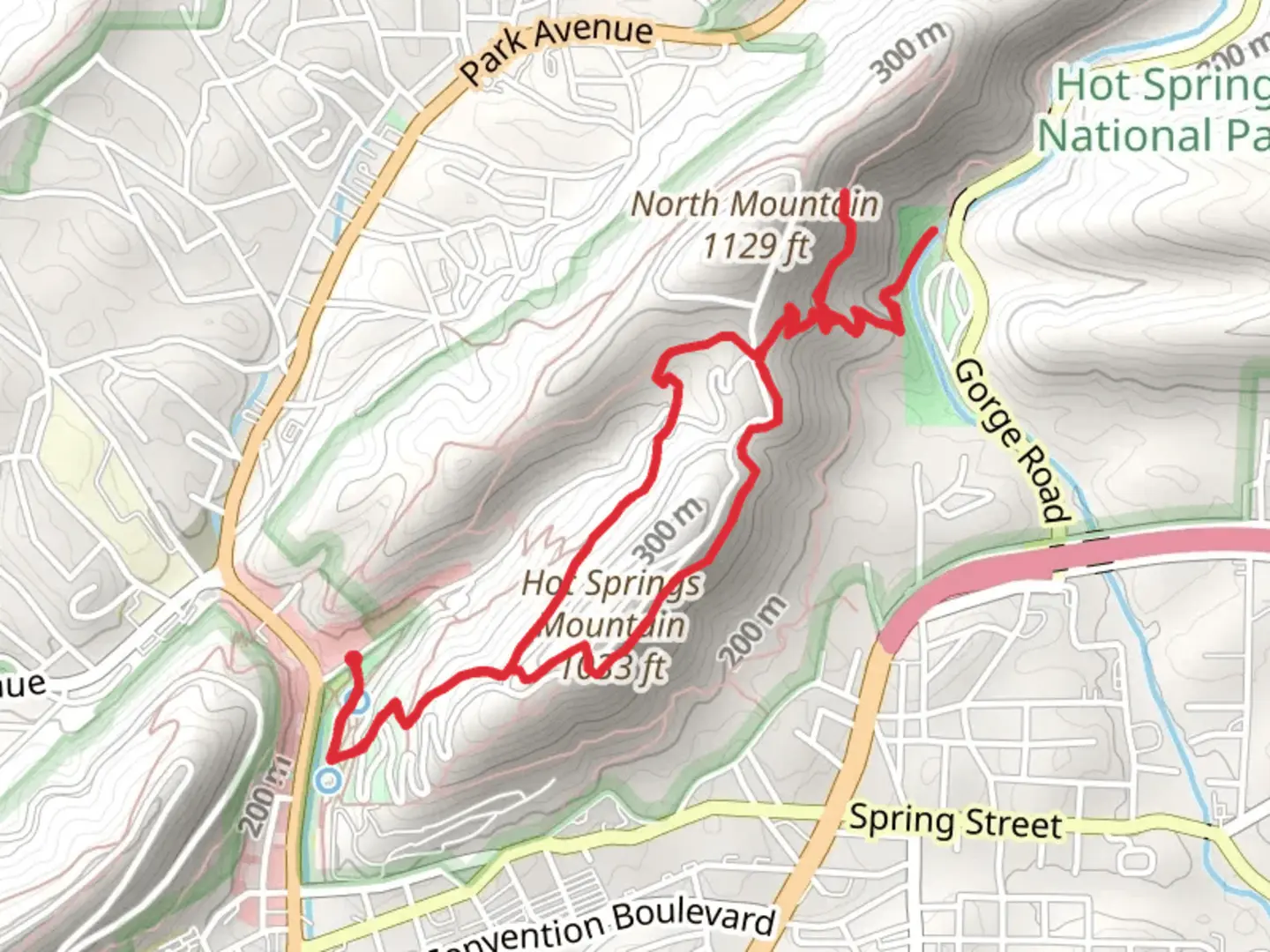 An image depicting the trail Gulpha Gorge, Goat Rock and Peak Loop Trail and its surrounding area.