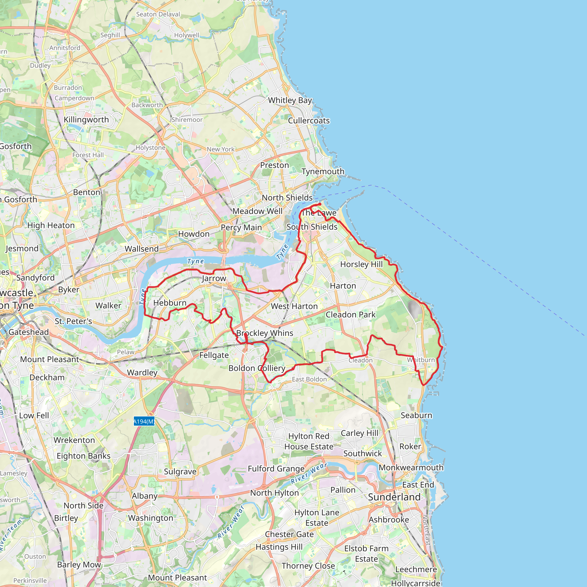 South Tyneside Heritage Trail mobile static map