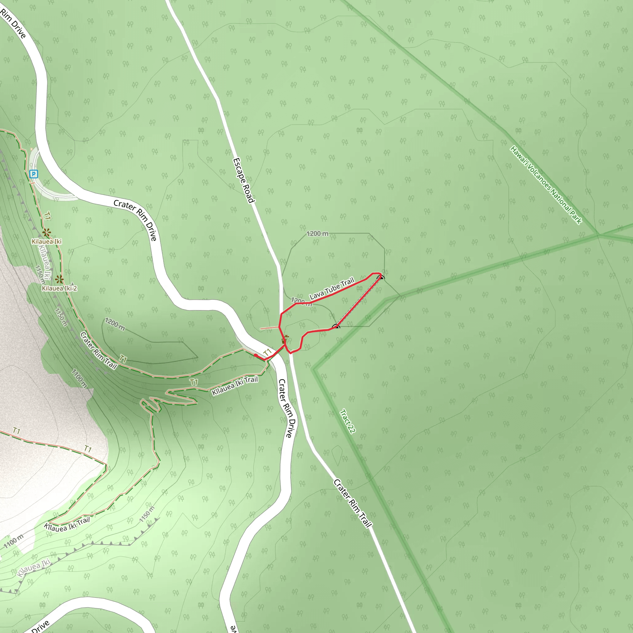 Thurston Lava Tube Loop -Nāhuku mobile static map
