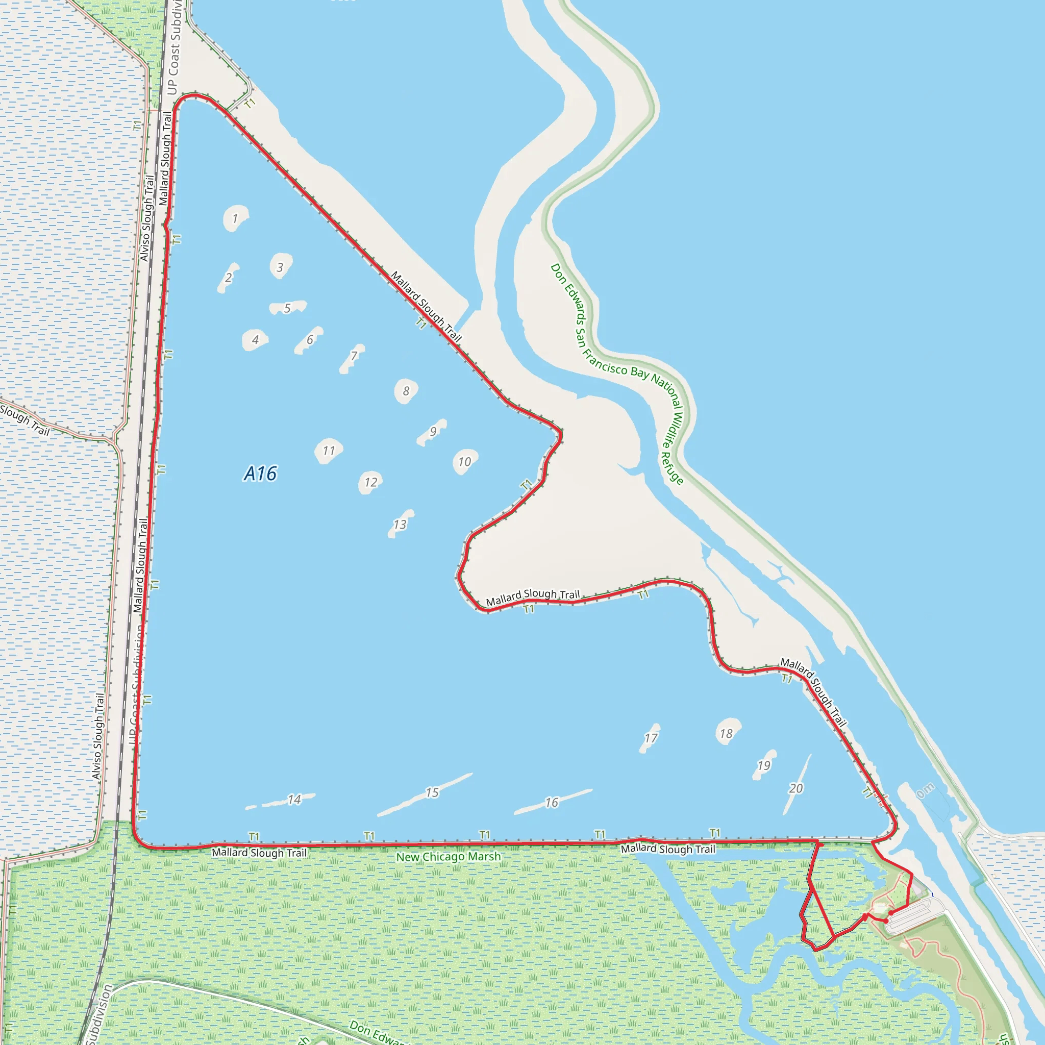 New Chicago Marsh Trail and Mallard Slough Trail Loop mobile static map