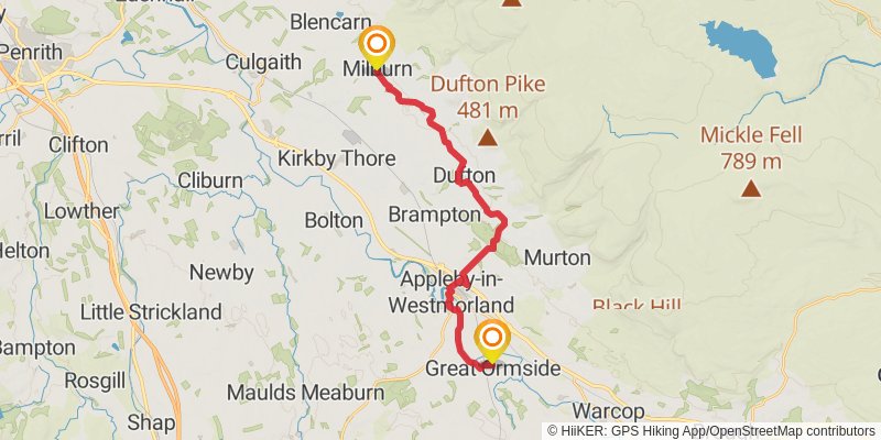 A Pennine Journey stage 15 Map