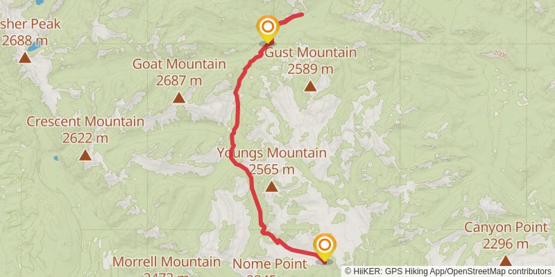 Youngs Creek via Lodgepole Trail stage 4 Map