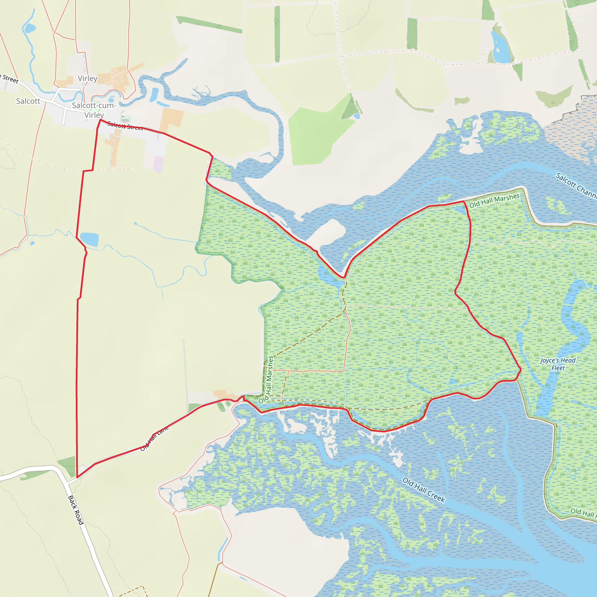 RSPB Old Hall Marshes Loop mobile static map