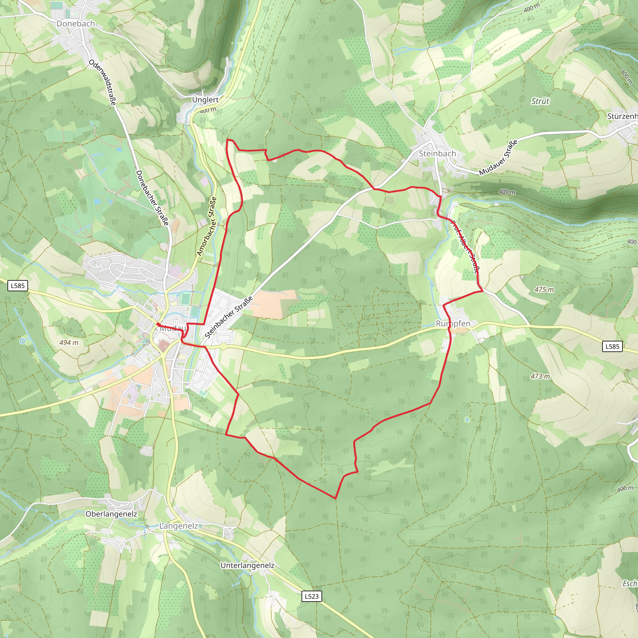 Main Neckar Weg and Rumpfener Weg mobile static map