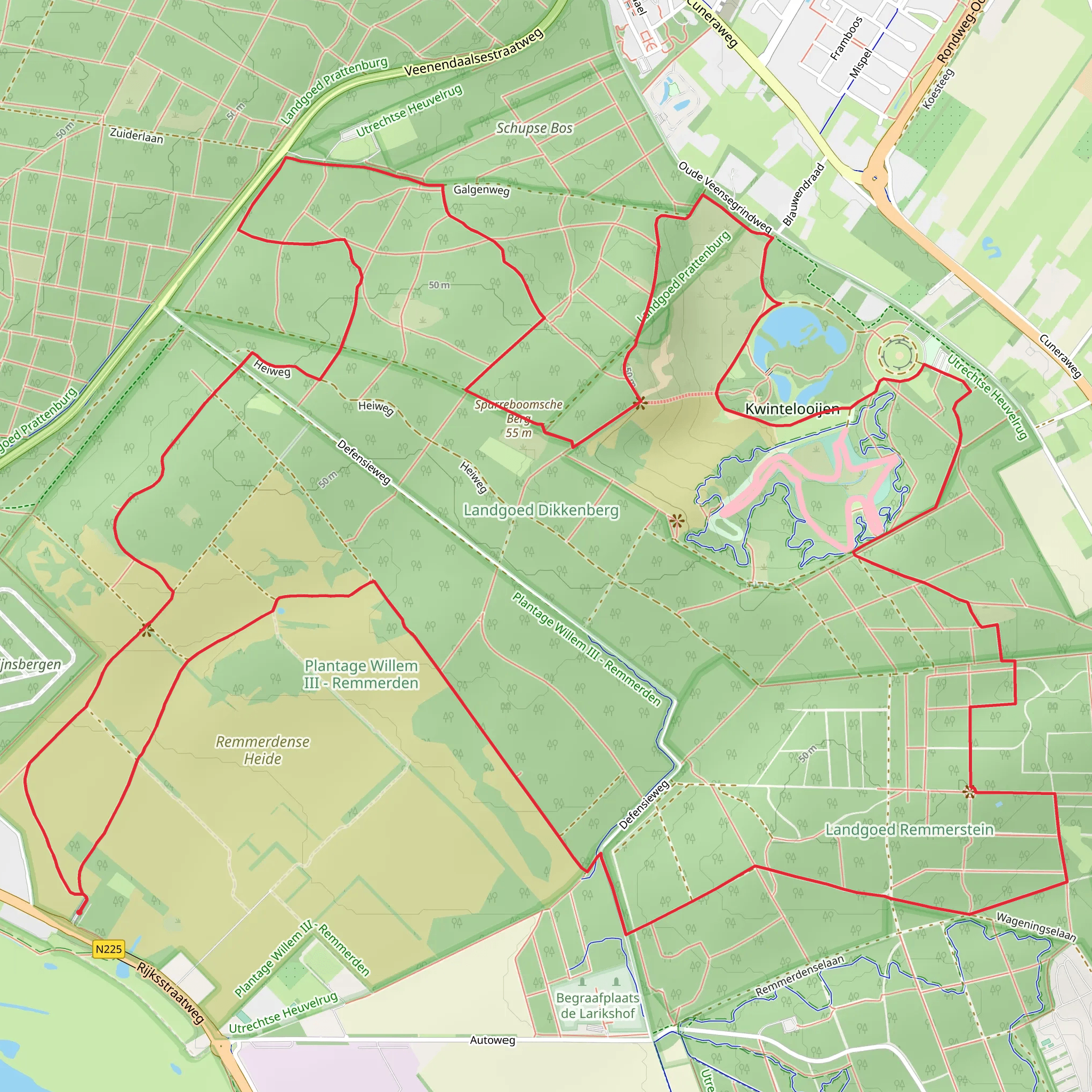 Sparreboomsche Berg, Dikkenberg and Remmerstein Loop mobile static map