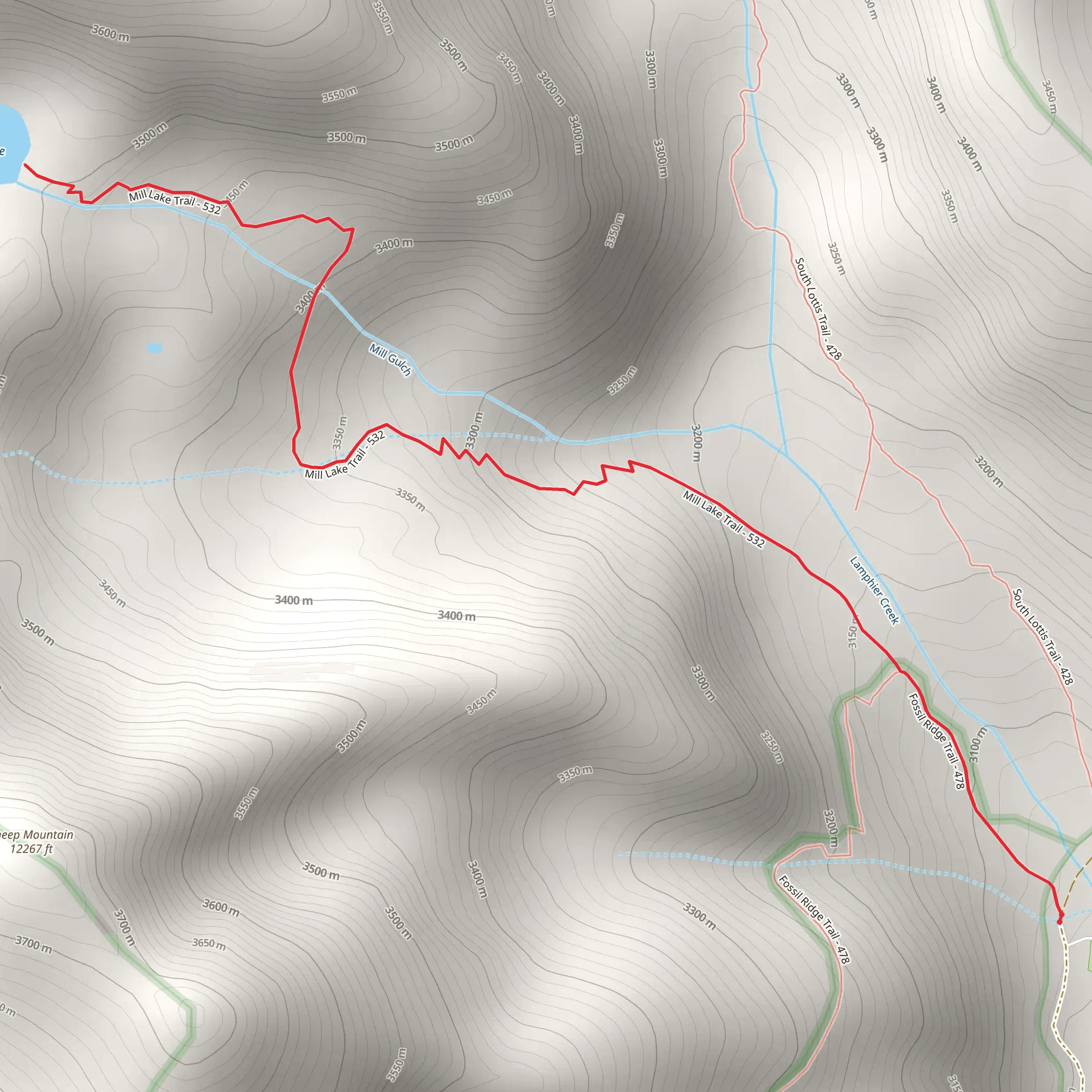 Mill Lake Trail mobile static map