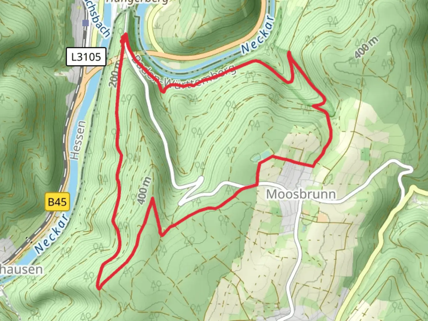 An image depicting the trail Unterer Seitelsteichweg and Oberer Guertelweg and its surrounding area.