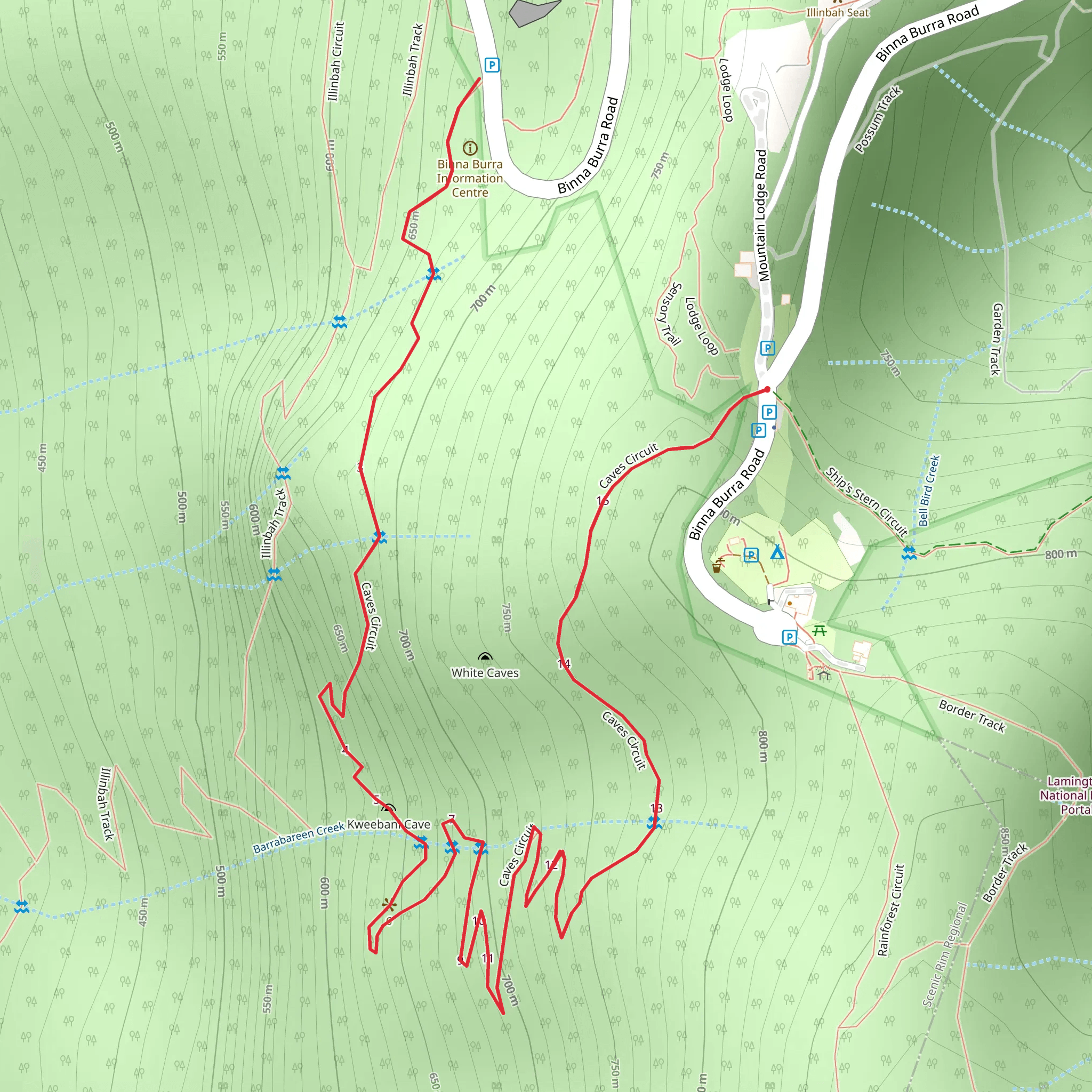 Caves Track mobile static map