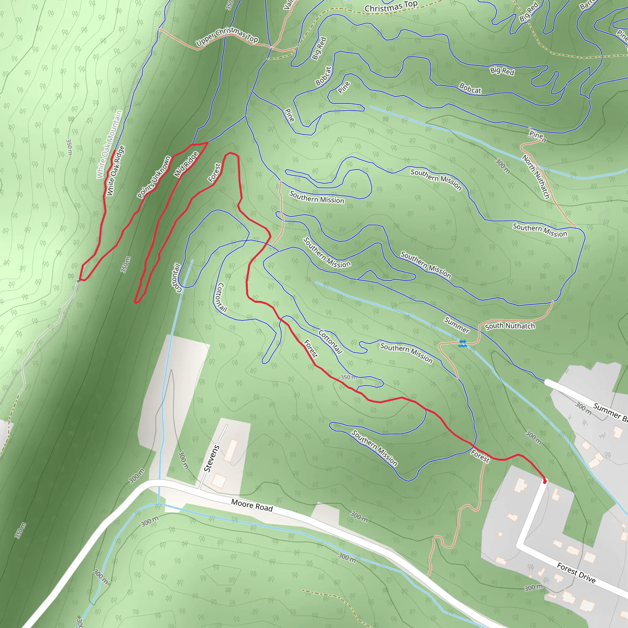 White Oak Ridge mobile static map