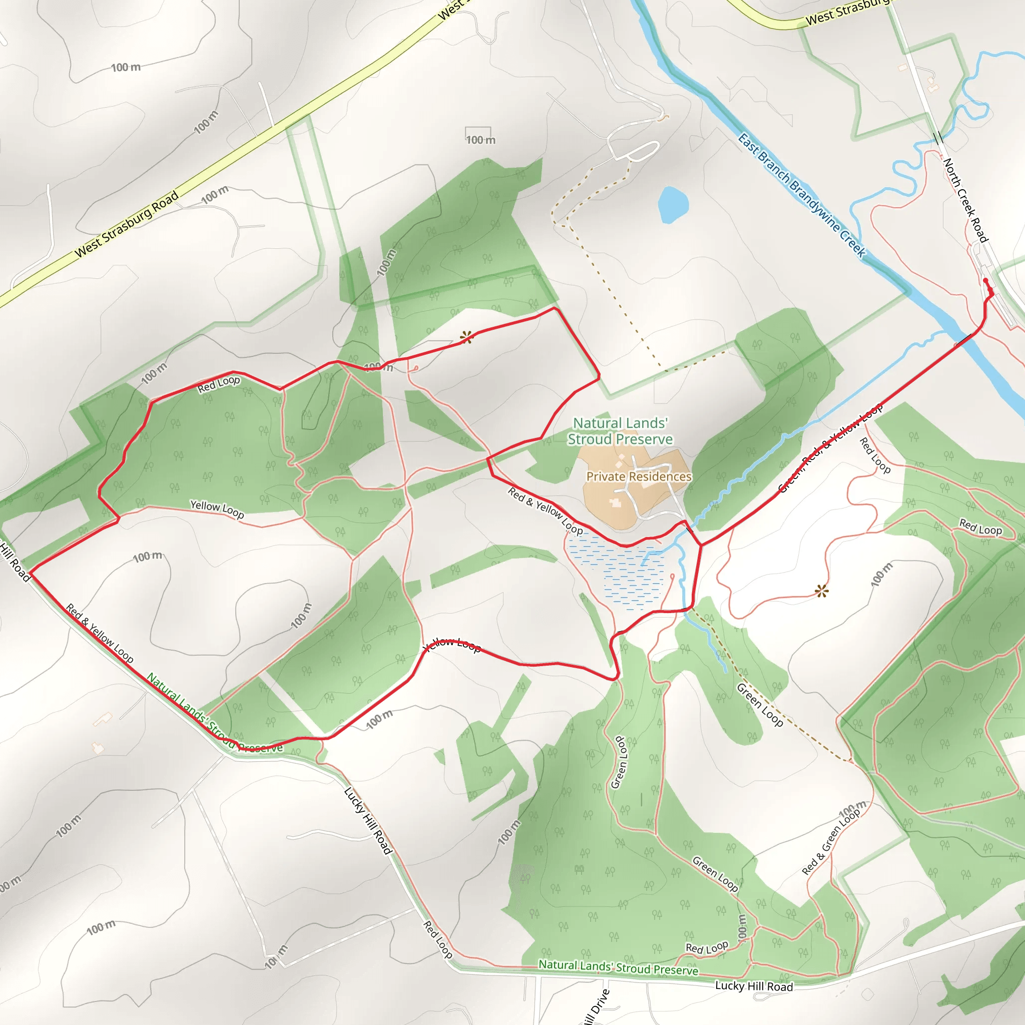Red and Yellow Loop Trail from Copesville mobile static map