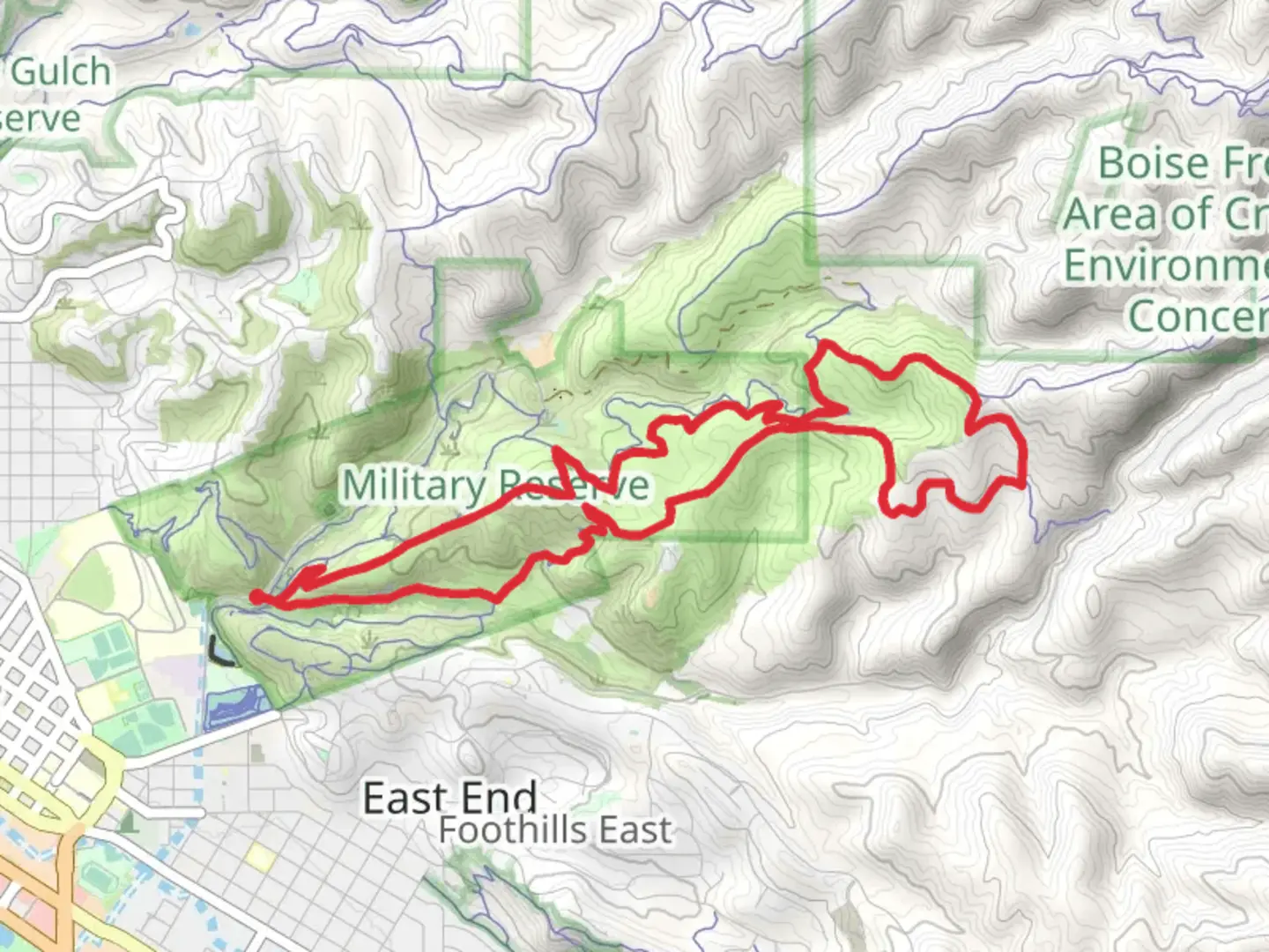 An image depicting the trail Ridge Crest, Three Bears and Central Ridge Loop and its surrounding area.