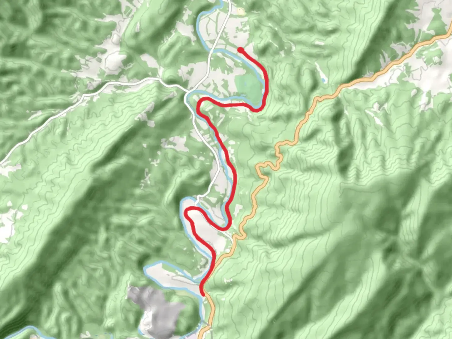 An image depicting the trail Jackson River Scenic Trail and its surrounding area.