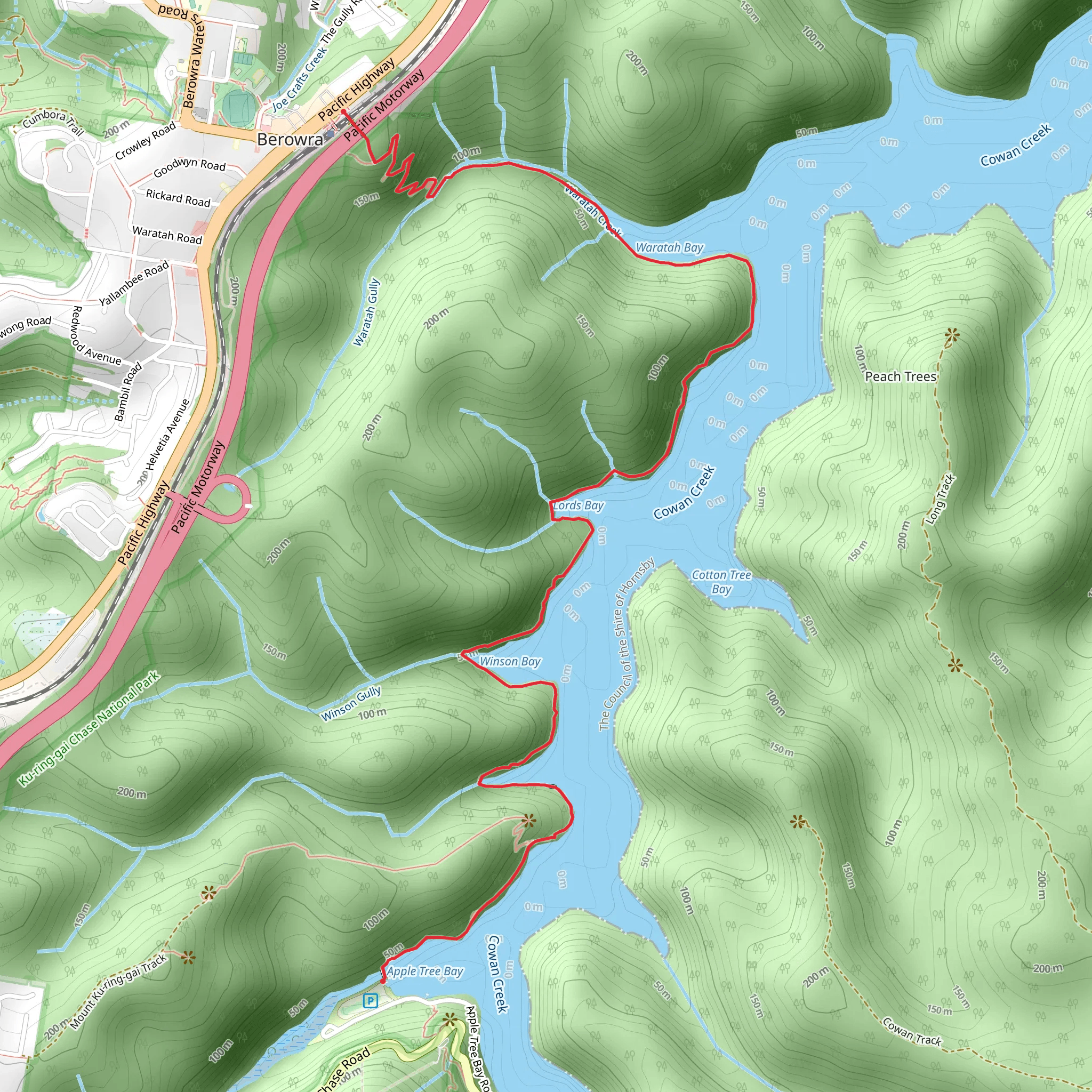 Berowra Track to Apple Tree Bay mobile static map