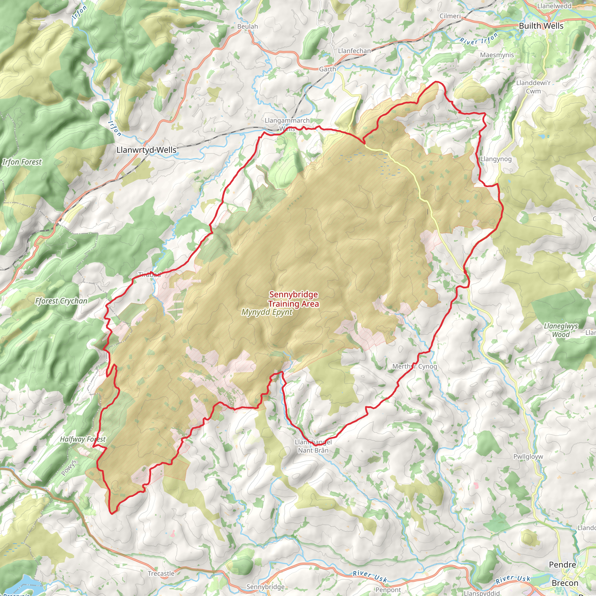 Epynt Way mobile static map