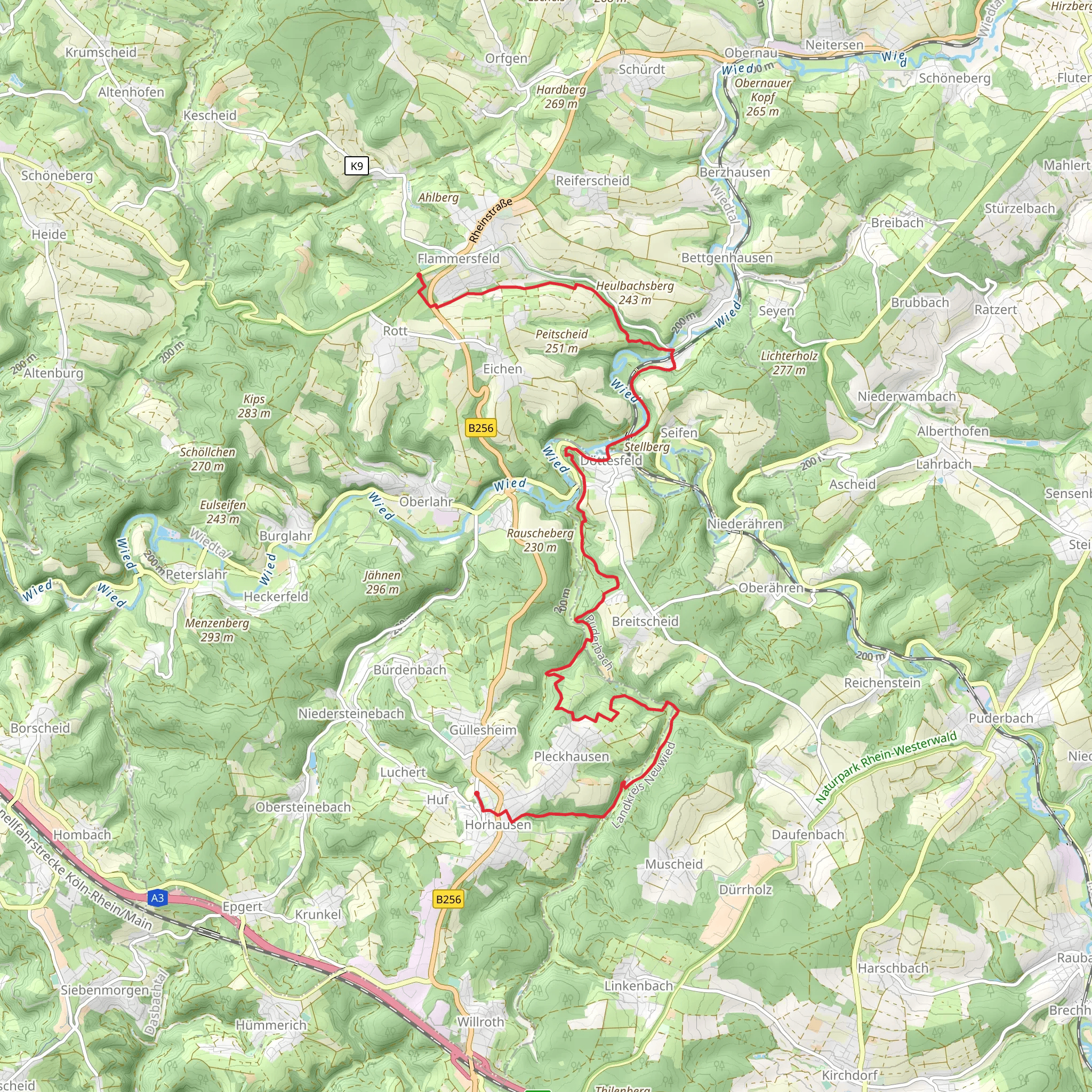 Flammersfeld and Horhausen Walk mobile static map