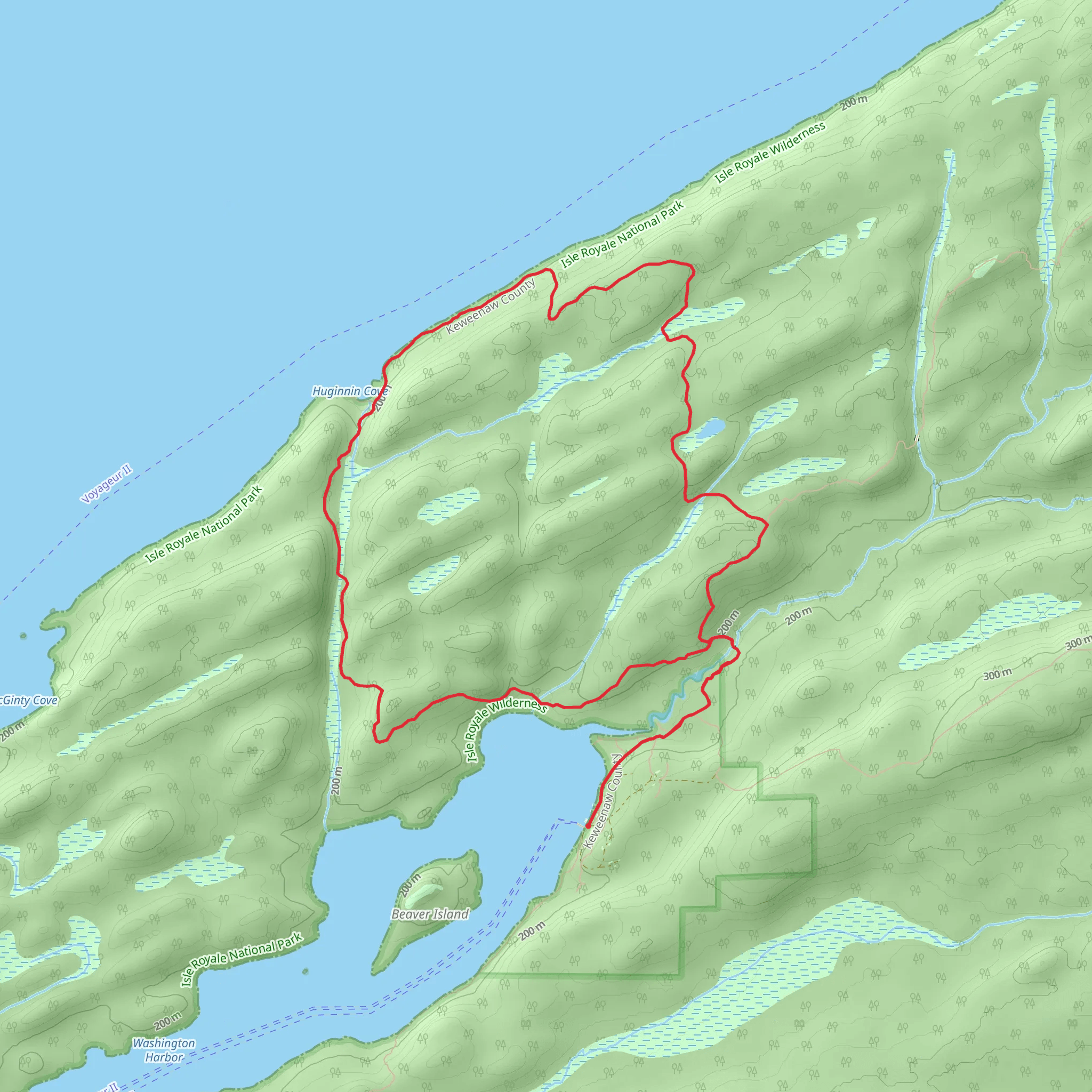 West and East Huginnin Cove Loop Trail mobile static map