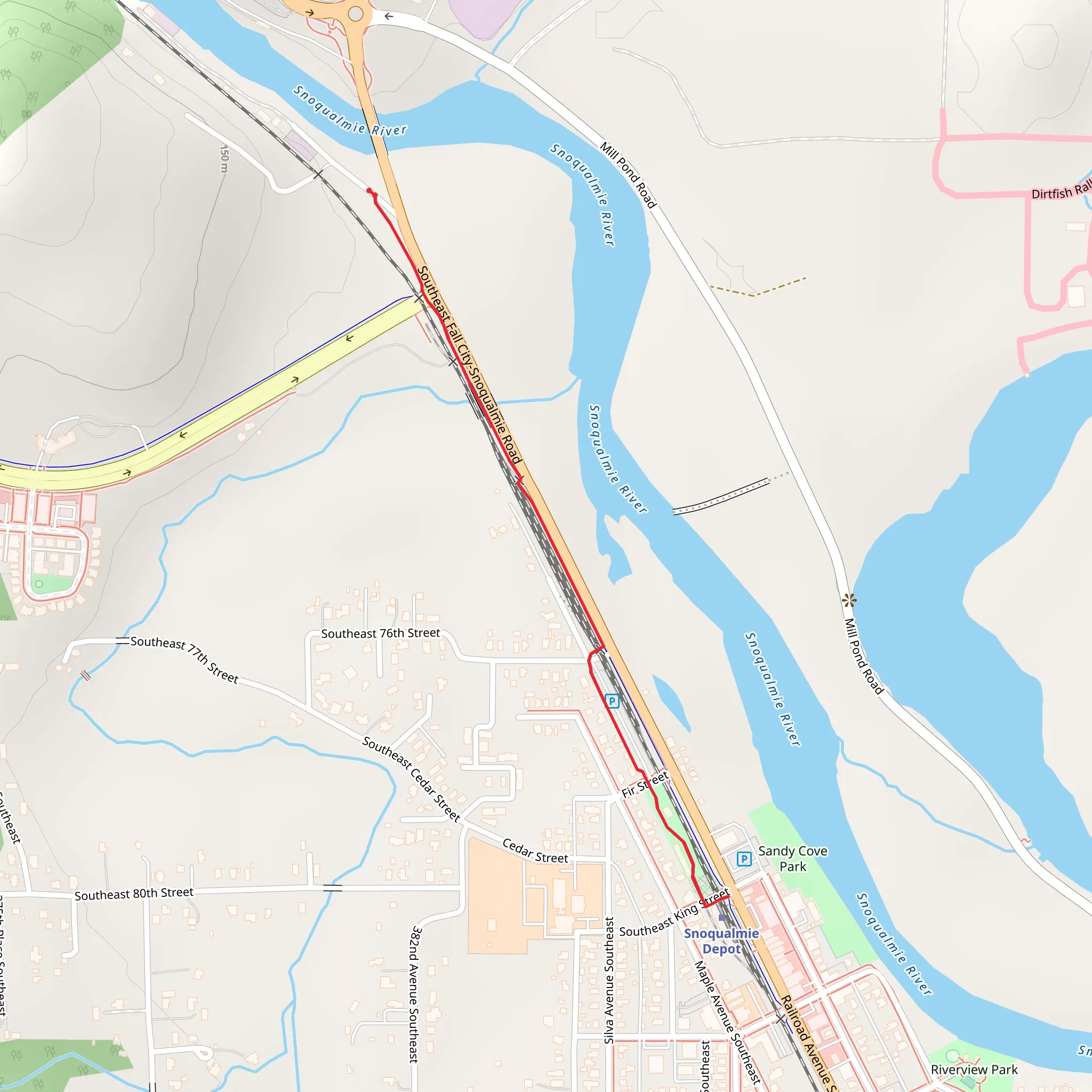 Walk to Railroad Community Park mobile static map