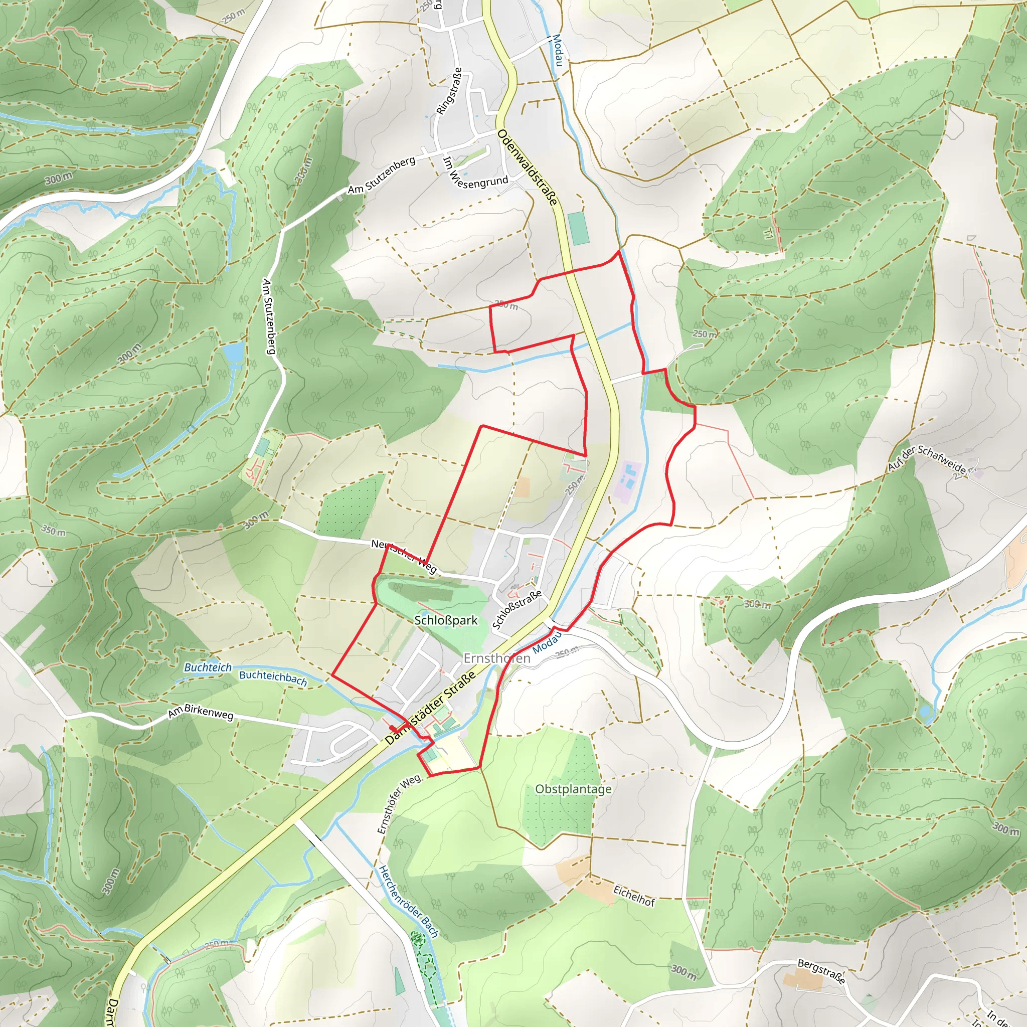 Modautalweg and Alemannenweg Loop mobile static map