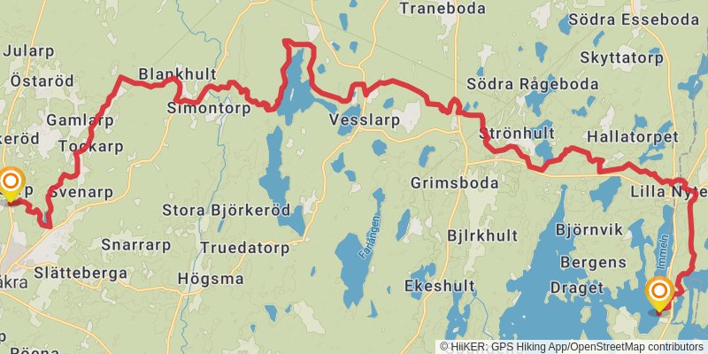 Skåneleden Trail stage 4 Map