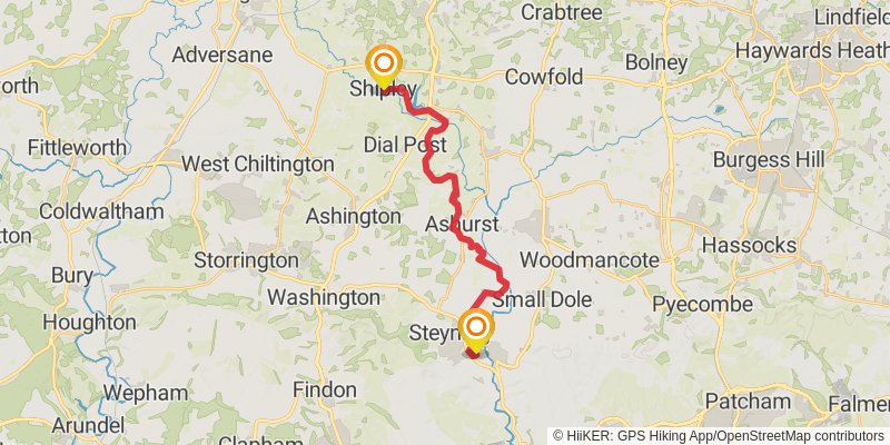 Castles of Sussex Walk stage 12 Map