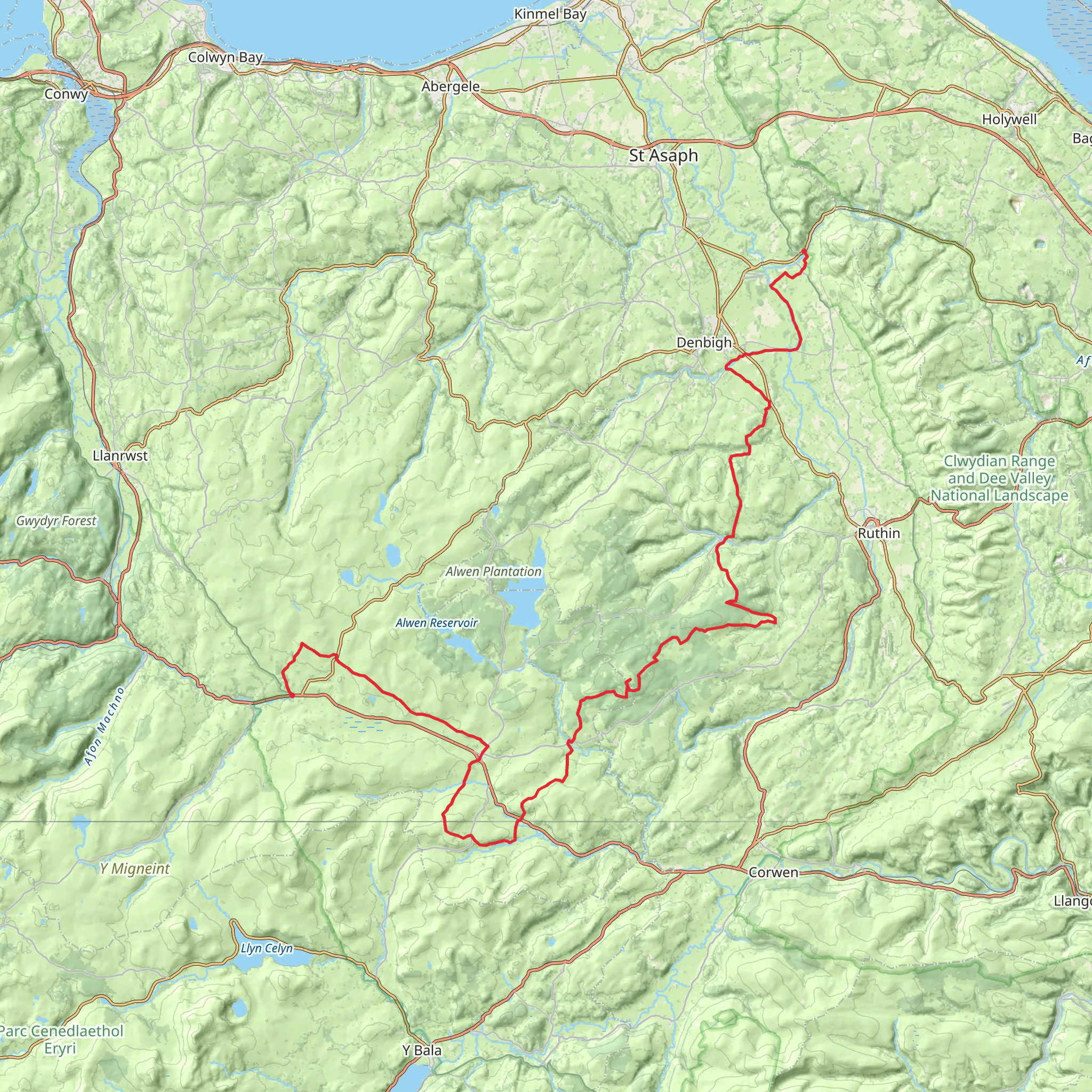 Hiraethog Trail mobile static map