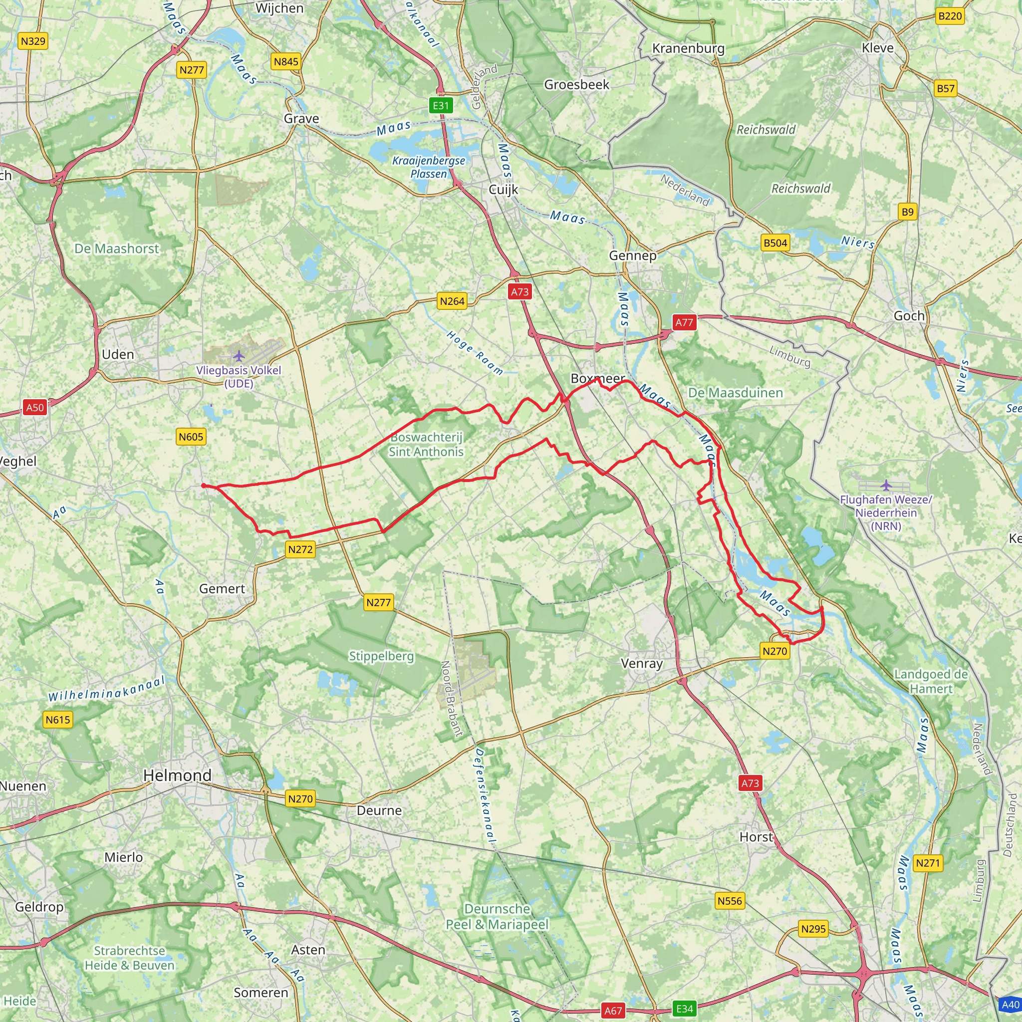 Statenweg, De Quayweg, Gemertseweg and Arendstraat Loop mobile static map