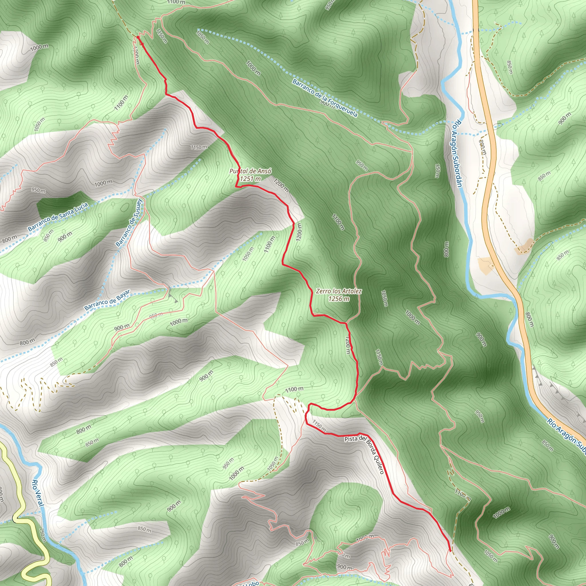 Cabañera of the Sierra de los dos Ríos PR HU 19 mobile static map
