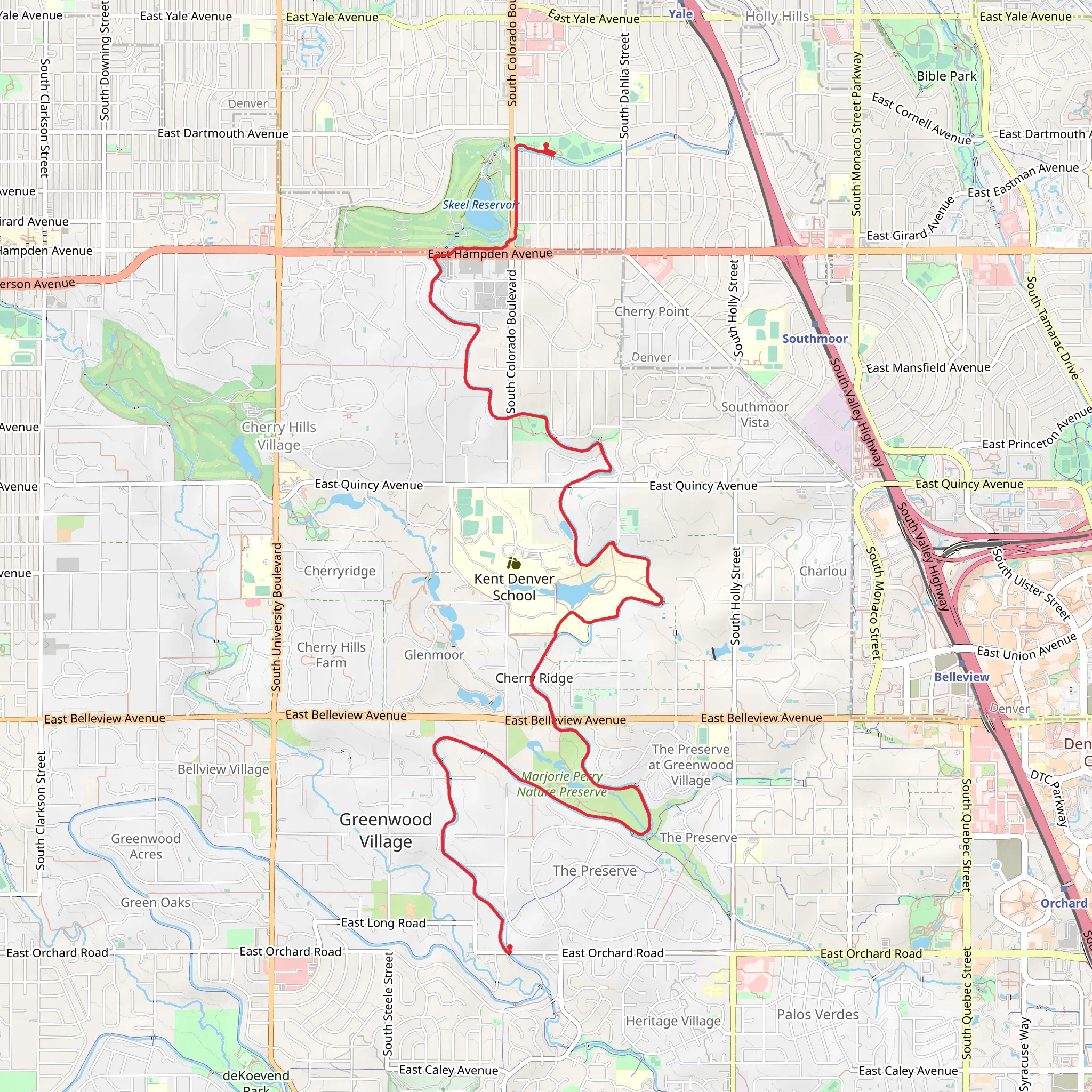 High Line Canal Trail - Blackmer Lake mobile static map