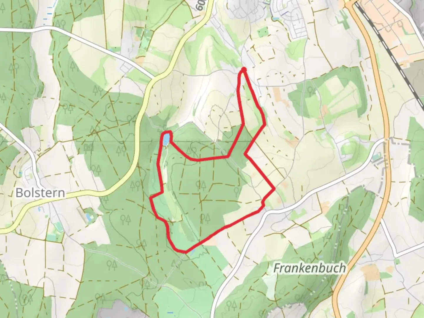 An image depicting the trail Zeller See via Rundwanderweg 3 and its surrounding area.