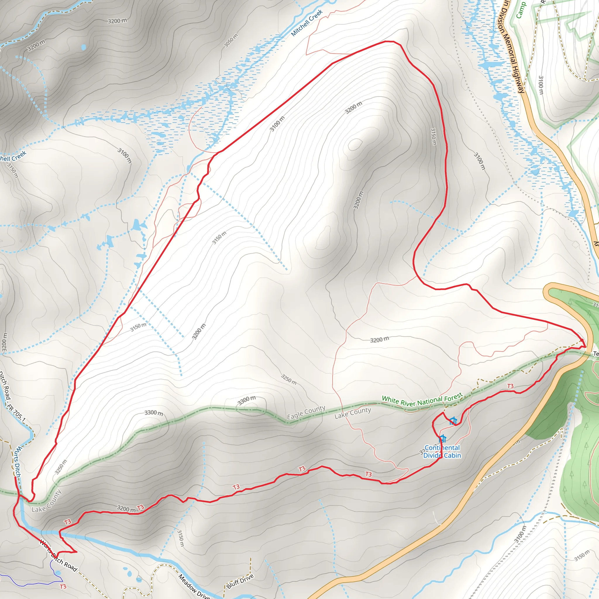 Mitchell Creek Loop via Colorado trail mobile static map