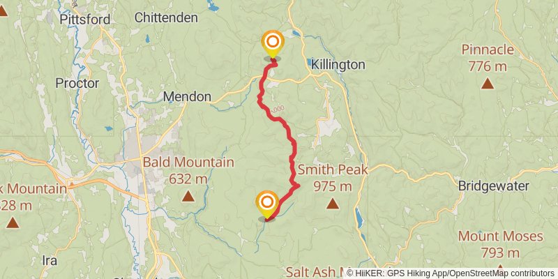Vermont Long Trail stage 10 Map