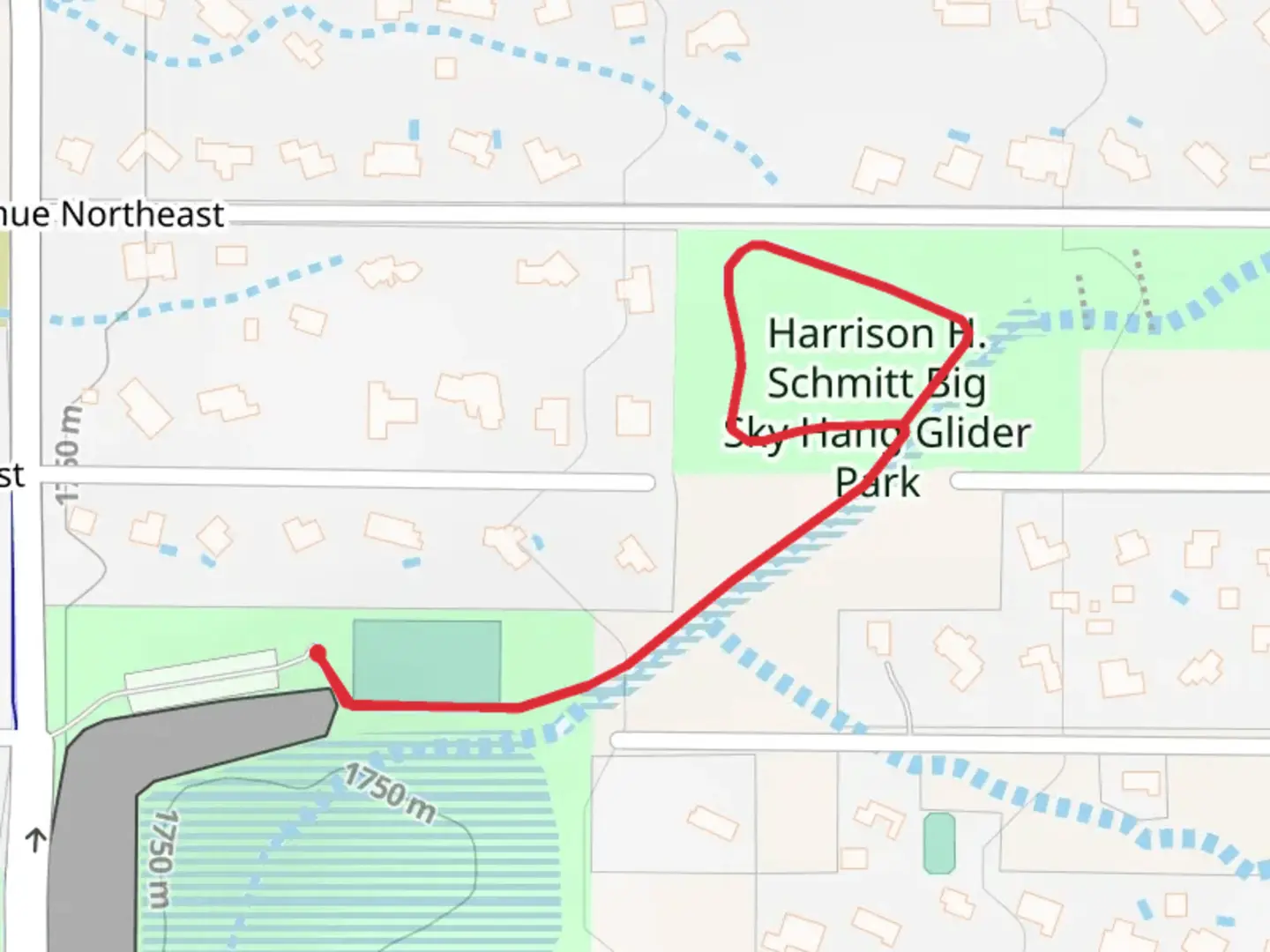 An image depicting the trail Harrison H Schmitt Big Sky Hang Glider Park Loop and its surrounding area.