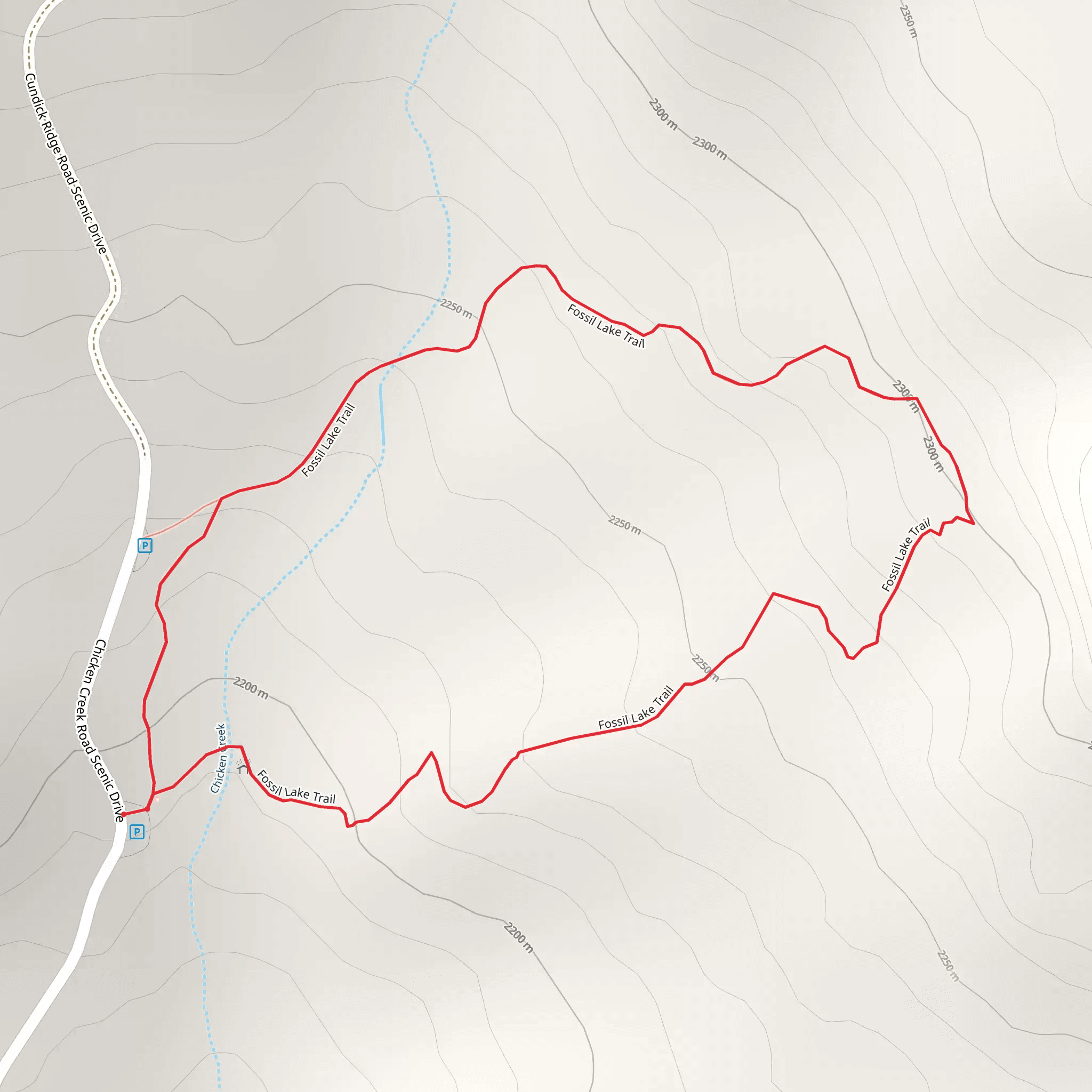 Fossil Lake Trail mobile static map