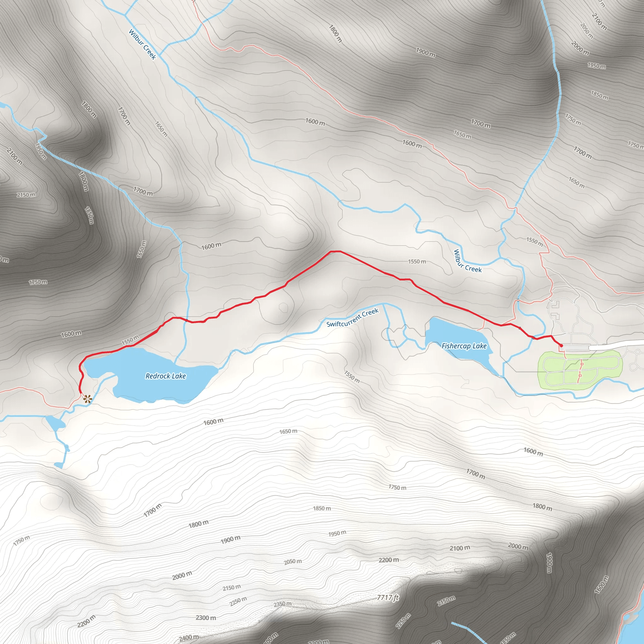 Fishercap Lake and Redrock Lake mobile static map