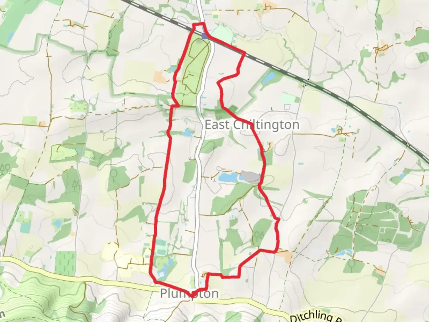 An image depicting the trail Plumpton Circular Walk and its surrounding area.