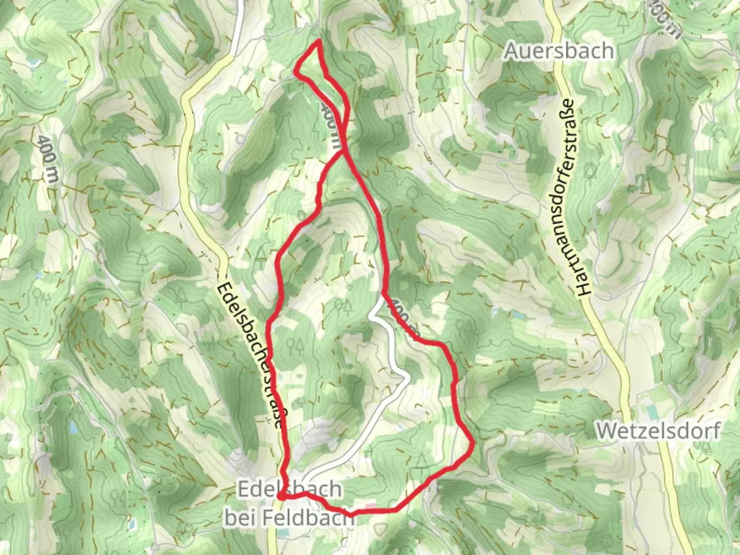 An image depicting the trail Kräuterwanderweg and its surrounding area.