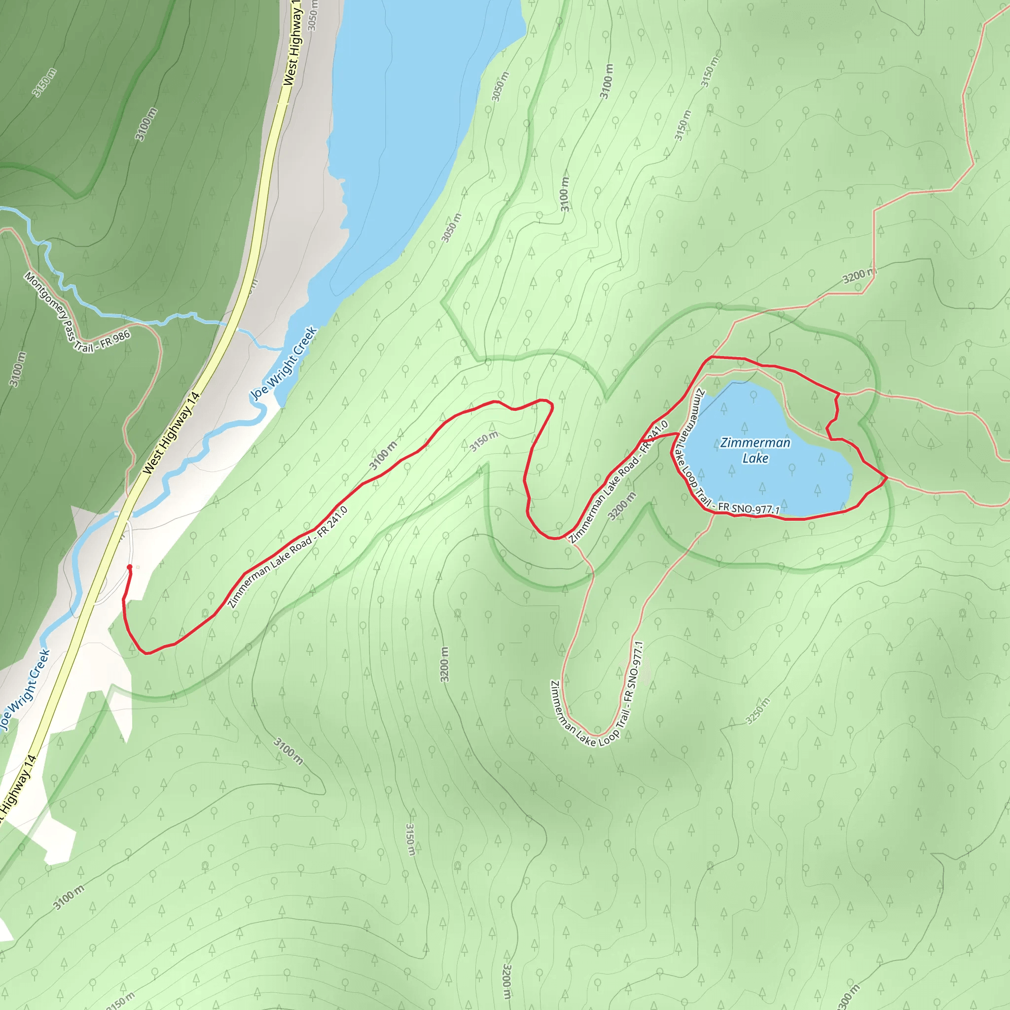 Zimmerman Lake Loop mobile static map