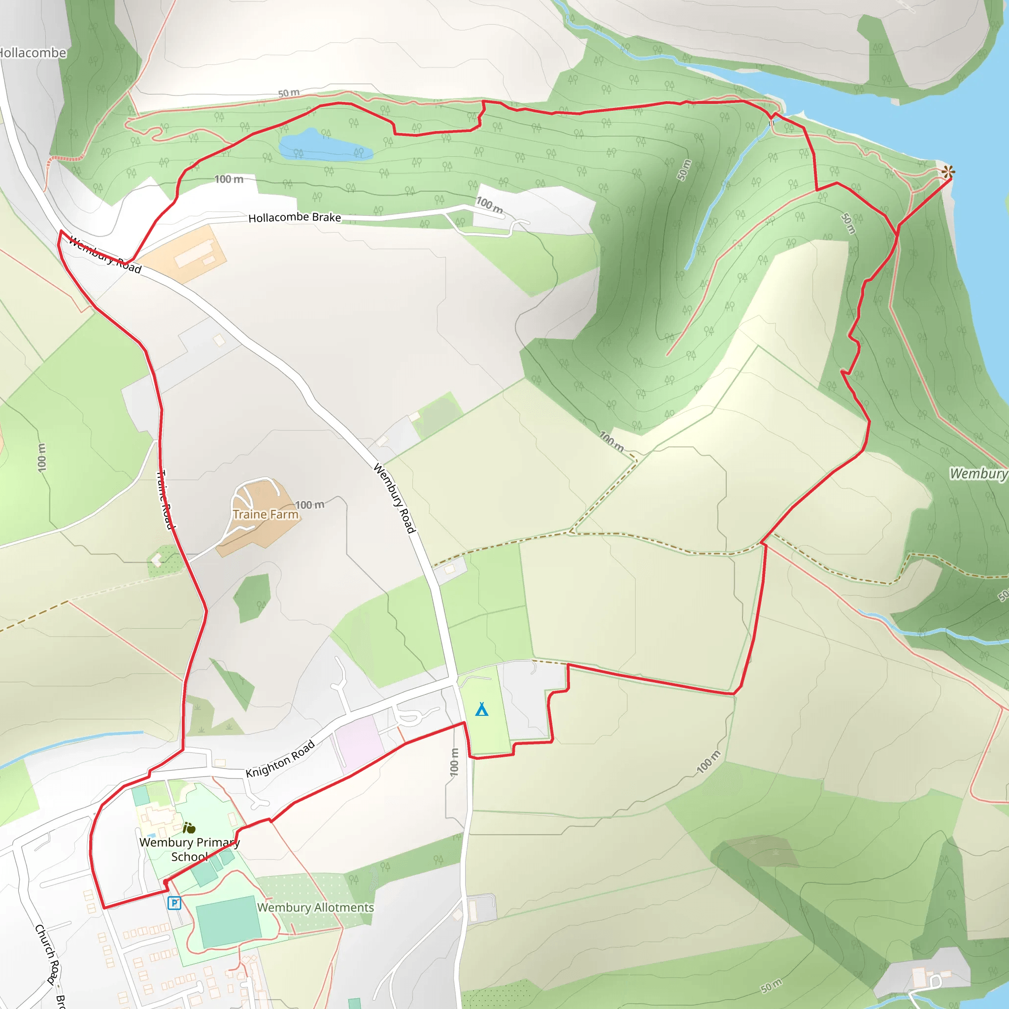 Wembury Woods Walk mobile static map