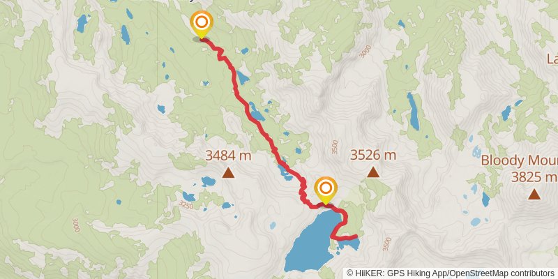 Arrowhead Lake, Skelton Lake, Barney Lake Duck Lake and Pika Lake Trail stage 2 Map