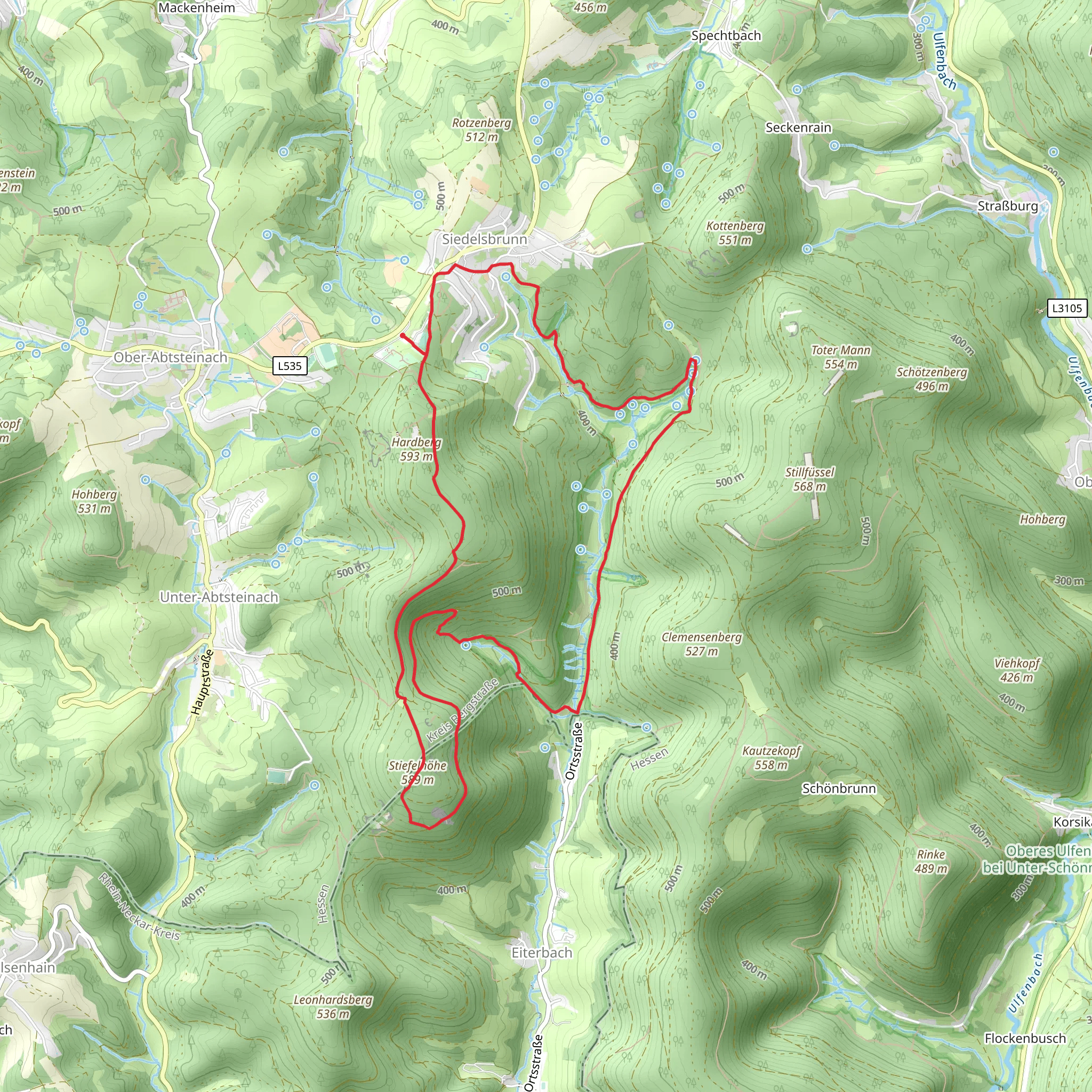Eiterbachtal Weg and Wallfahrtsweg Lichtenklingen mobile static map