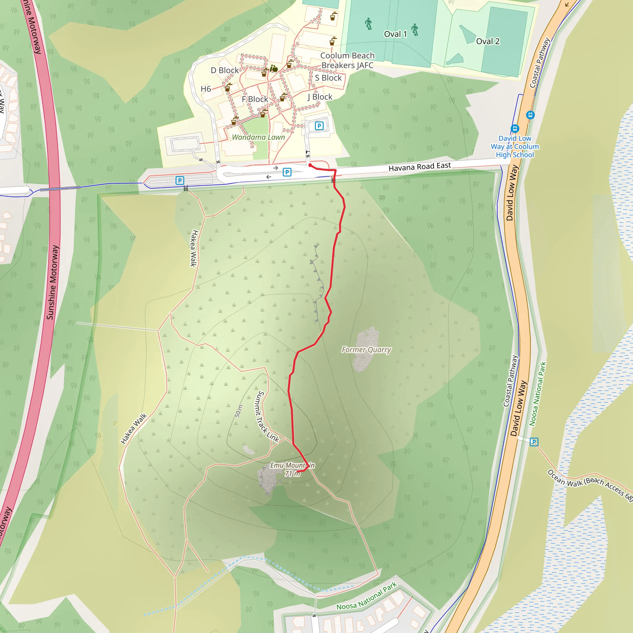 Emu Mountain Summit Walk mobile static map