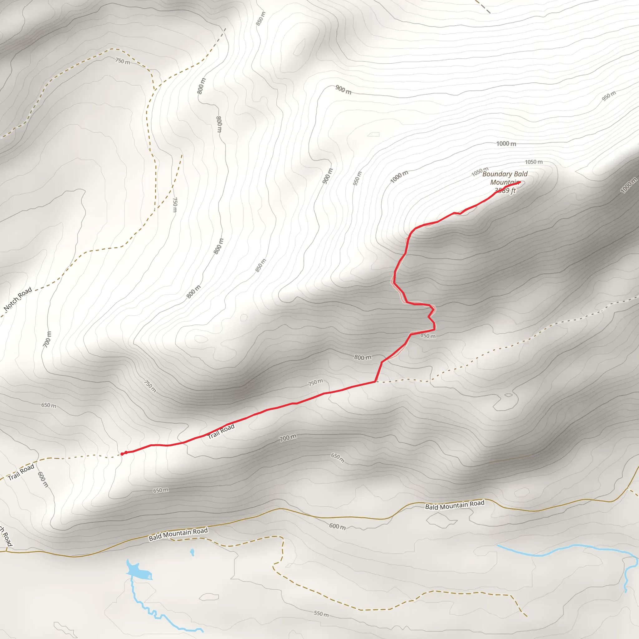 Boundary Bald Mountain from Notch Road mobile static map