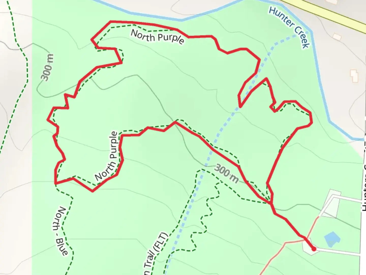 An image depicting the trail Hunter Creek Loop and its surrounding area.