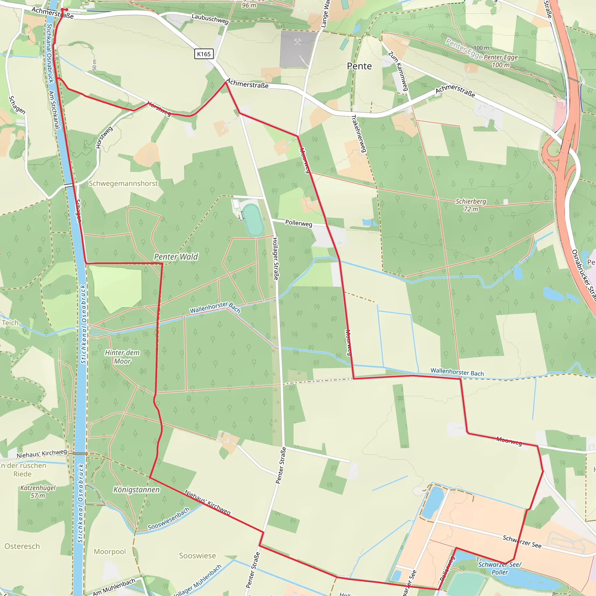 Schwarzer See via Horstweg mobile static map