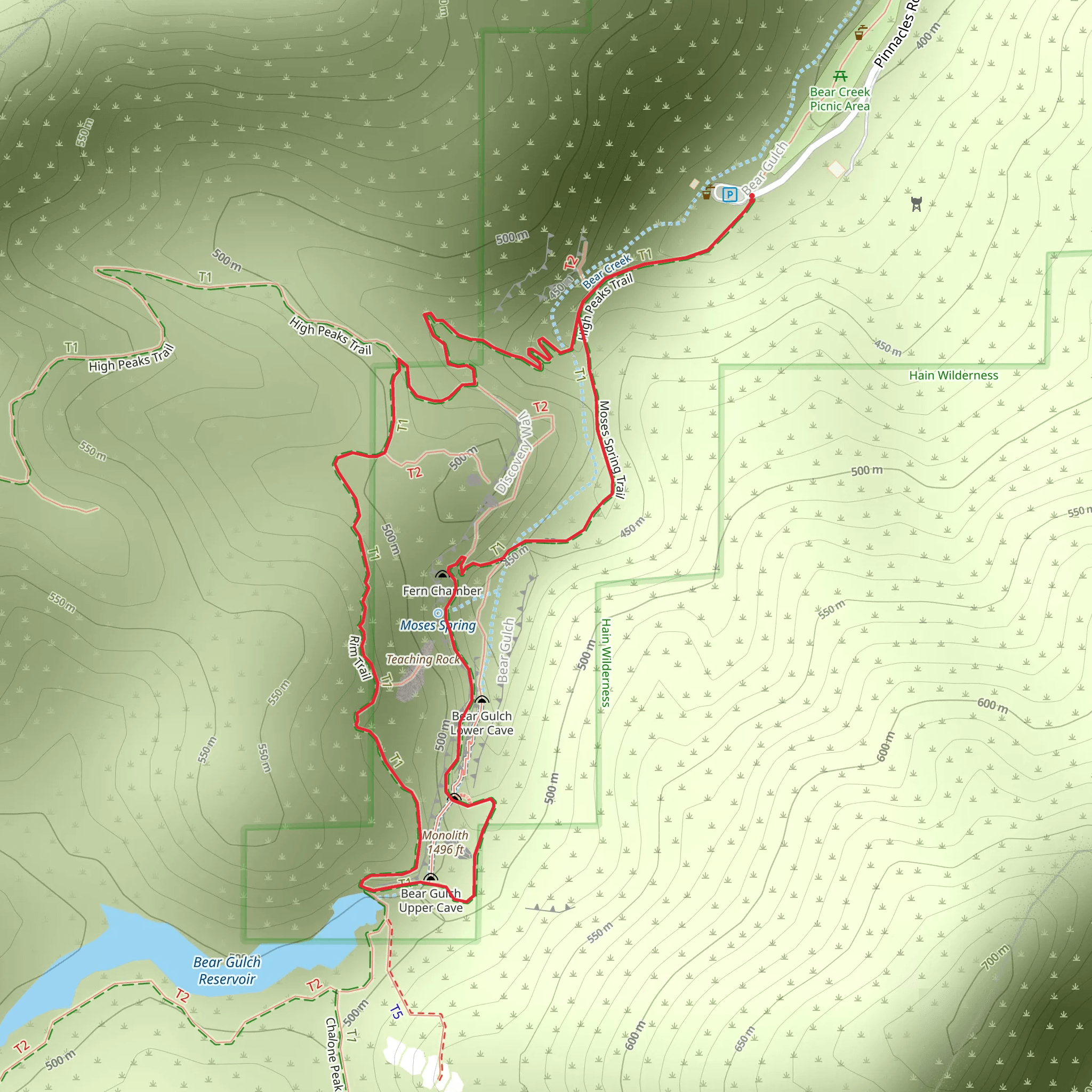 Moses Spring and Rim Loop Trail mobile static map
