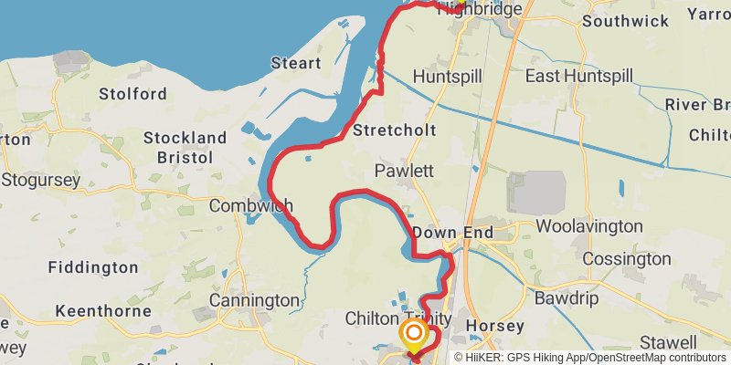 England Coast Path - Brean Down to Minehead stage 2 Map