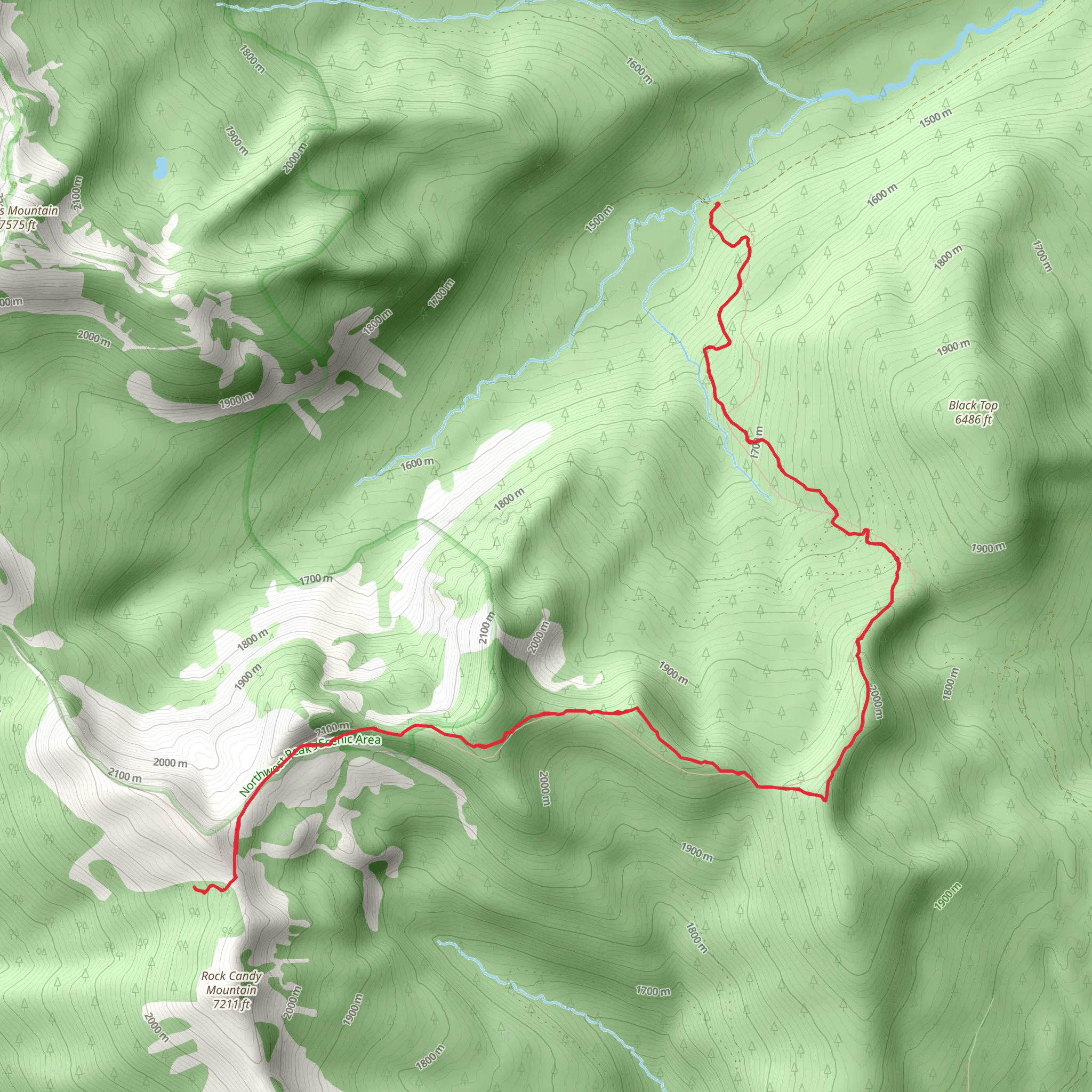 Midge Creek to Rock Candy Mountain via Pacific Crest Trail mobile static map