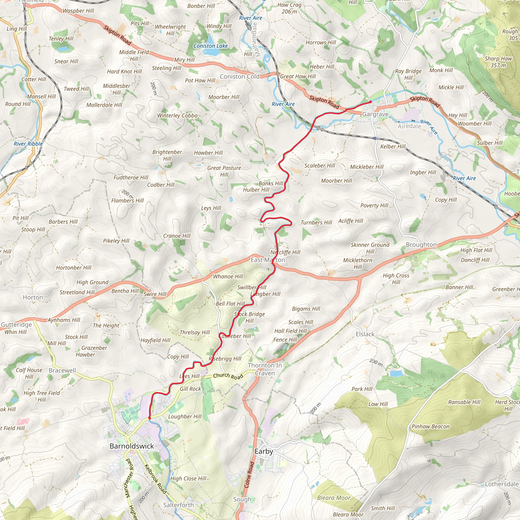 Barnoldswick Canal Walk mobile static map
